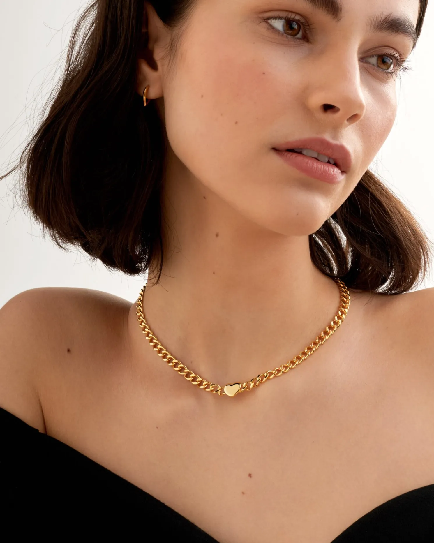 Allure Waterproof Gold Heart Chain Necklace