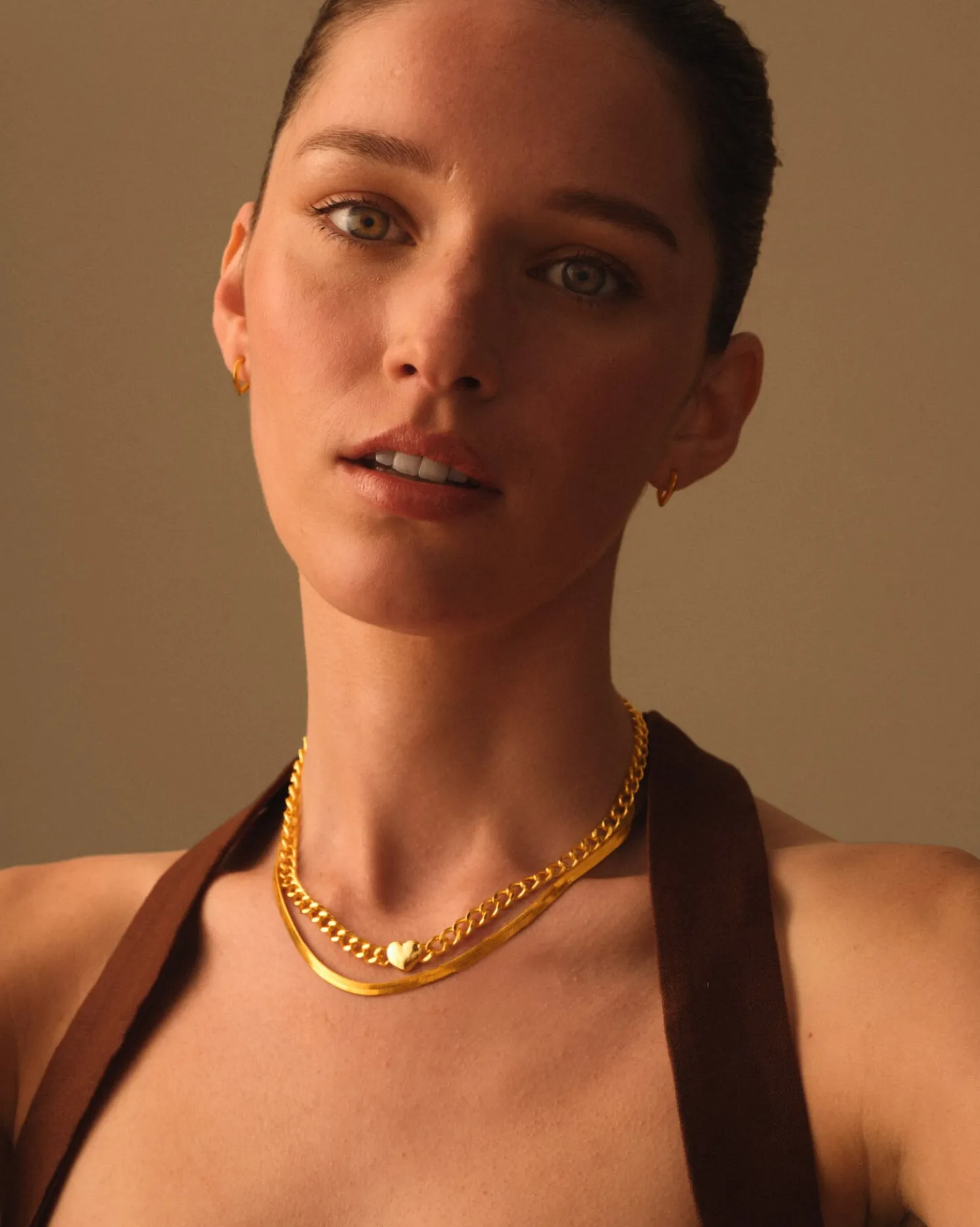 Allure Waterproof Gold Heart Chain Necklace