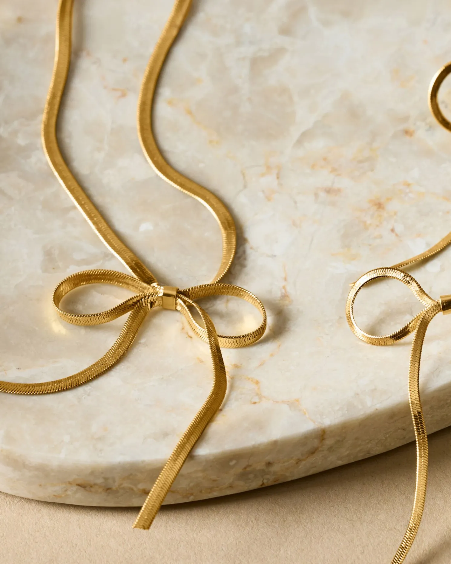 Amelie Waterproof Gold Bow Necklace