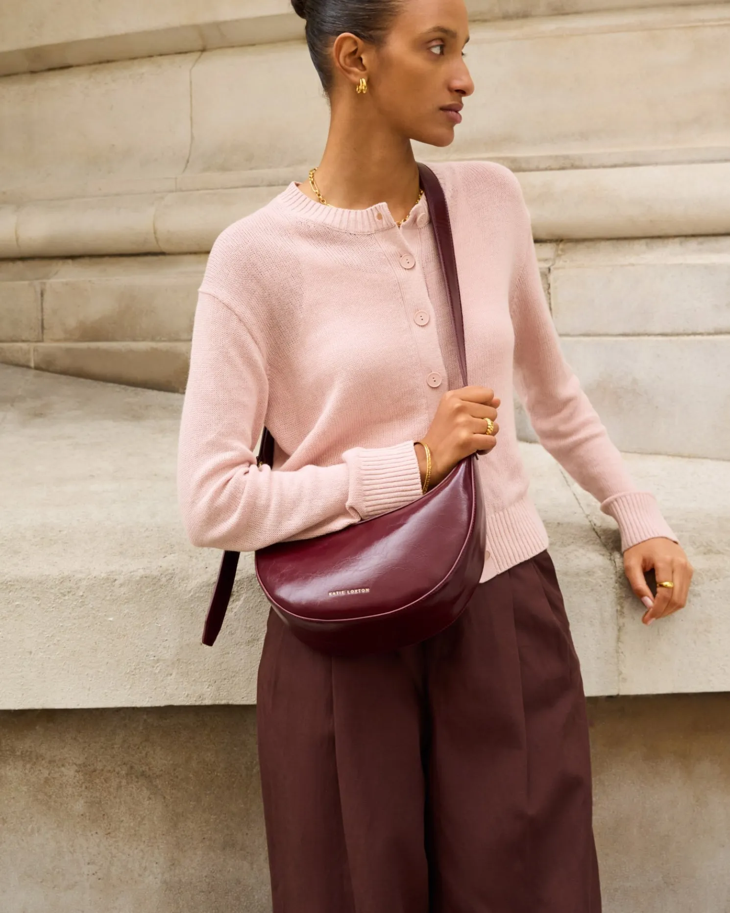 Amina Patent Crackle Sling Bag