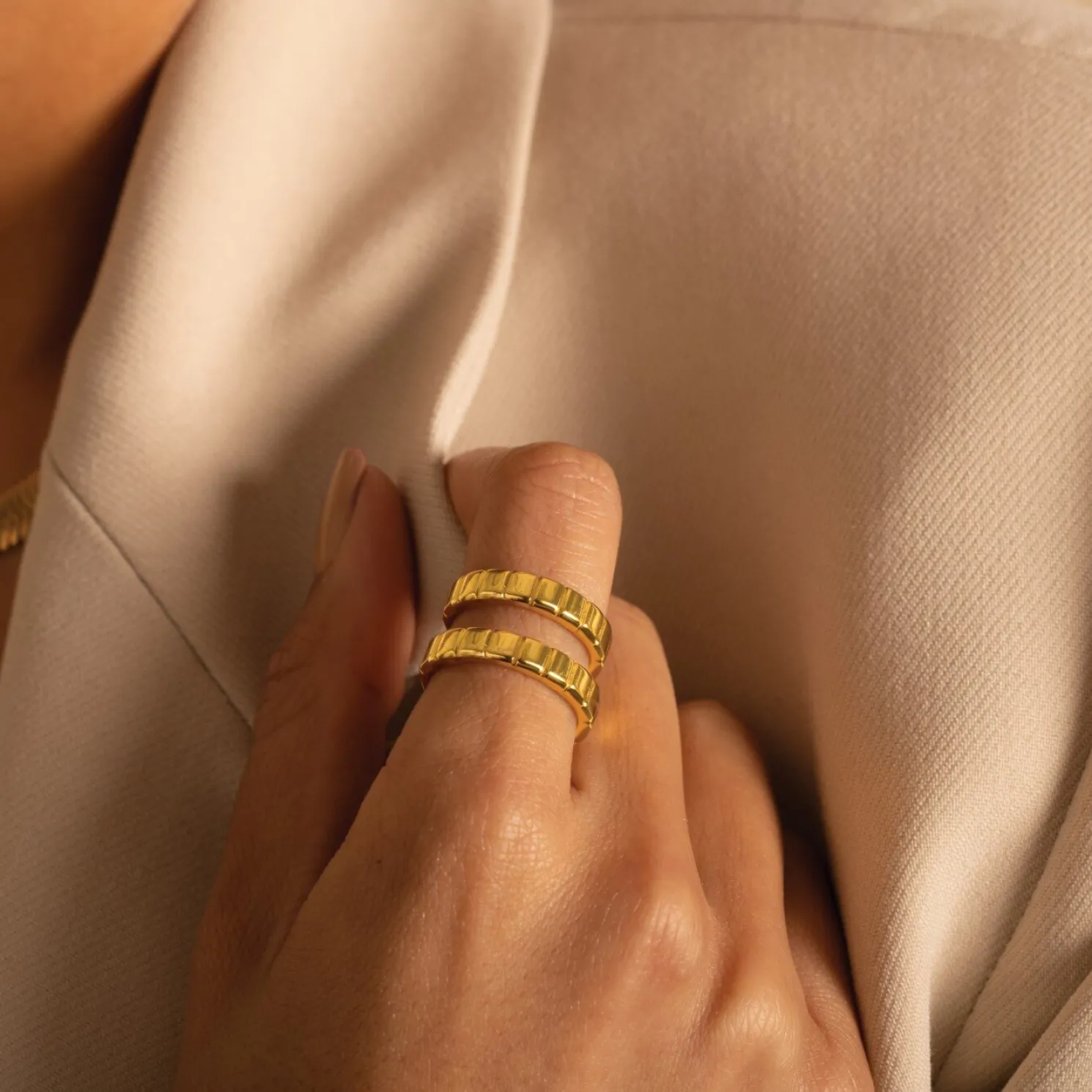 Amulet Waterproof Gold Ring