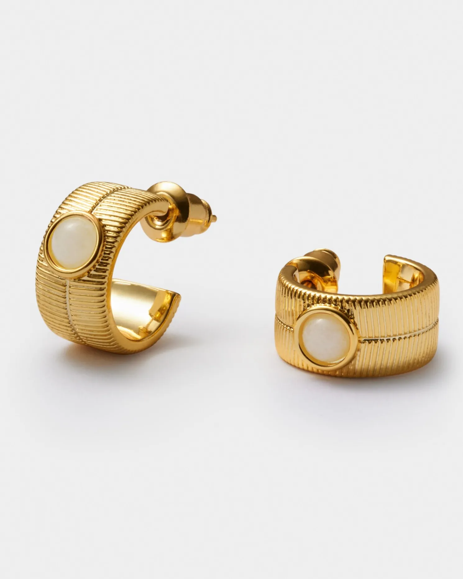 April' Waterproof Gold Birthstone Hoop Earrings