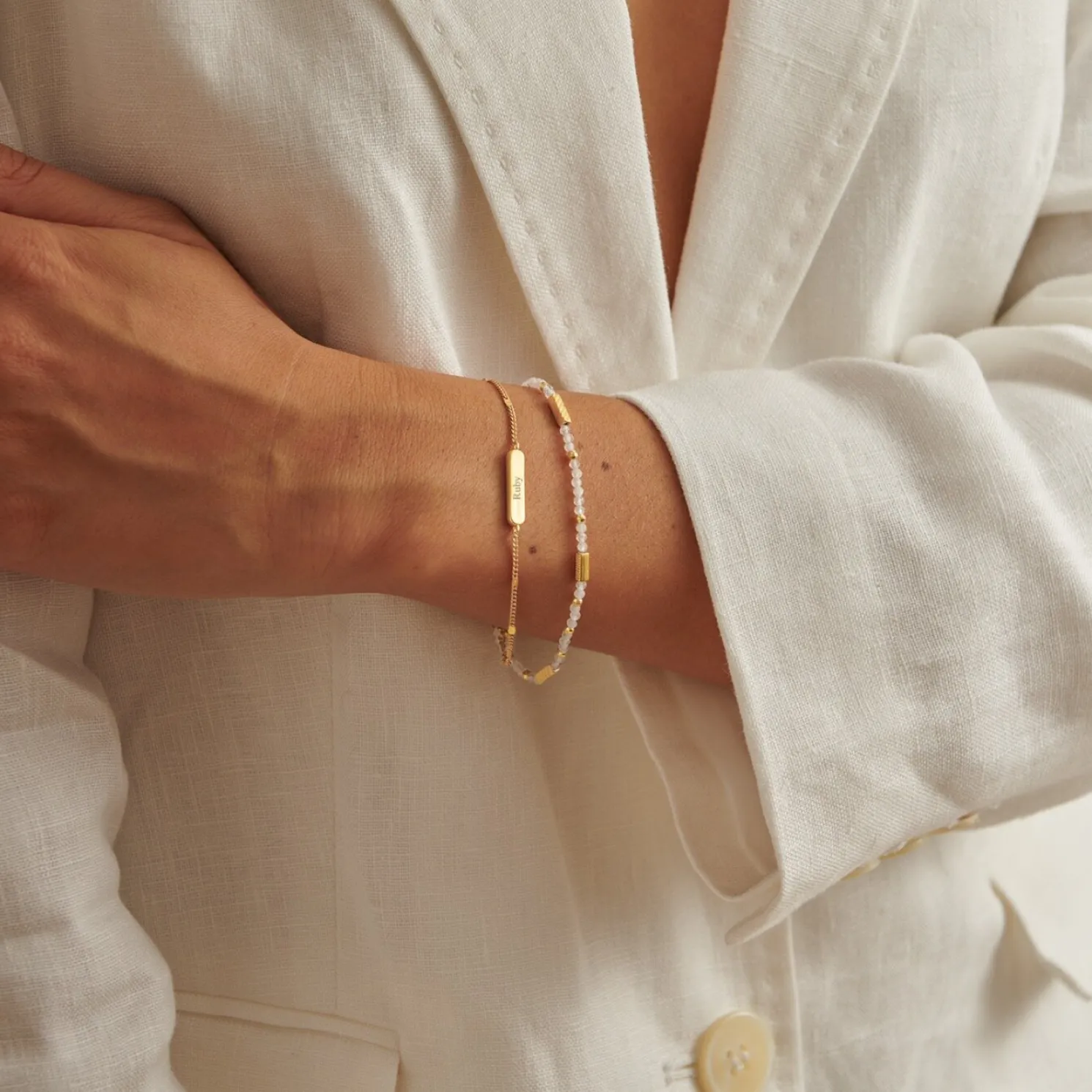 April' Waterproof Gold Birthstone Bracelet