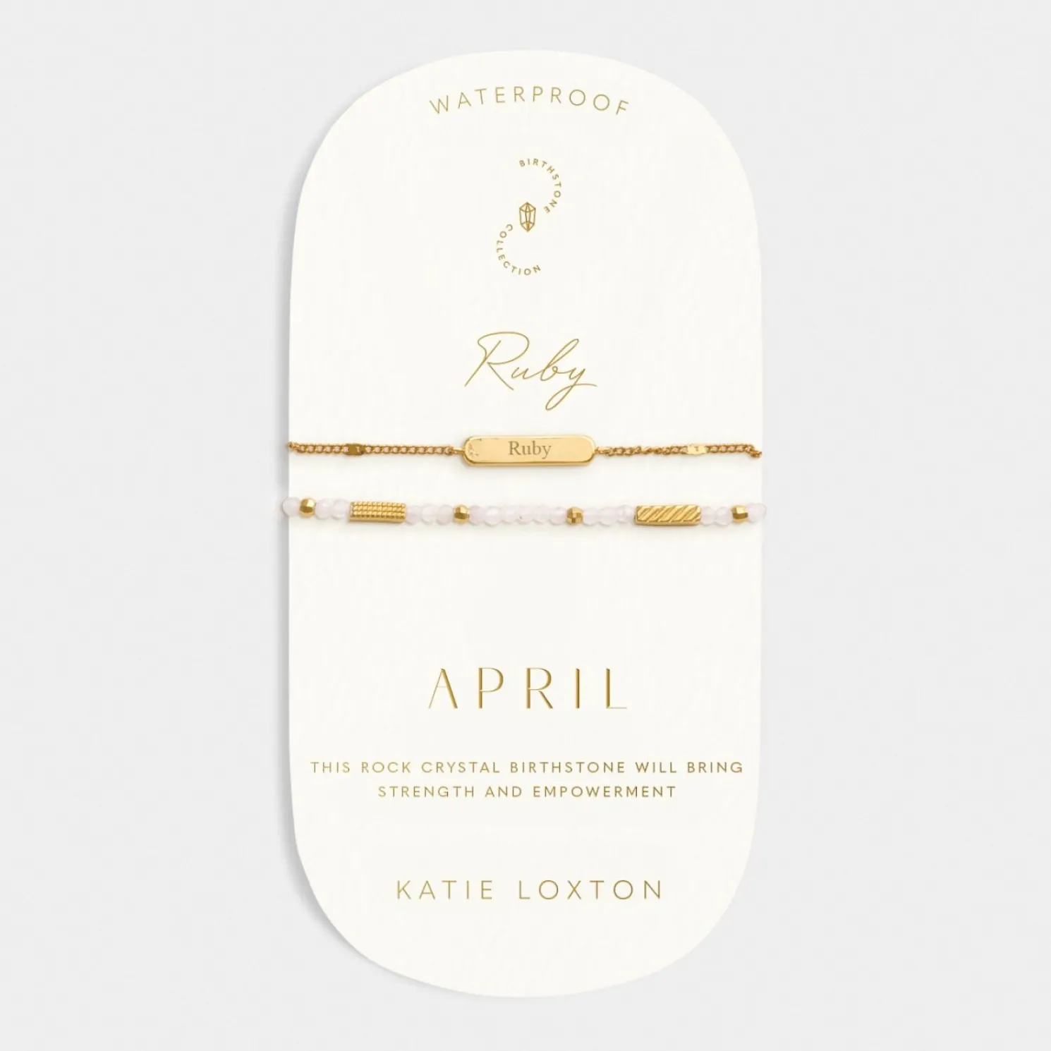 April' Waterproof Gold Birthstone Bracelet