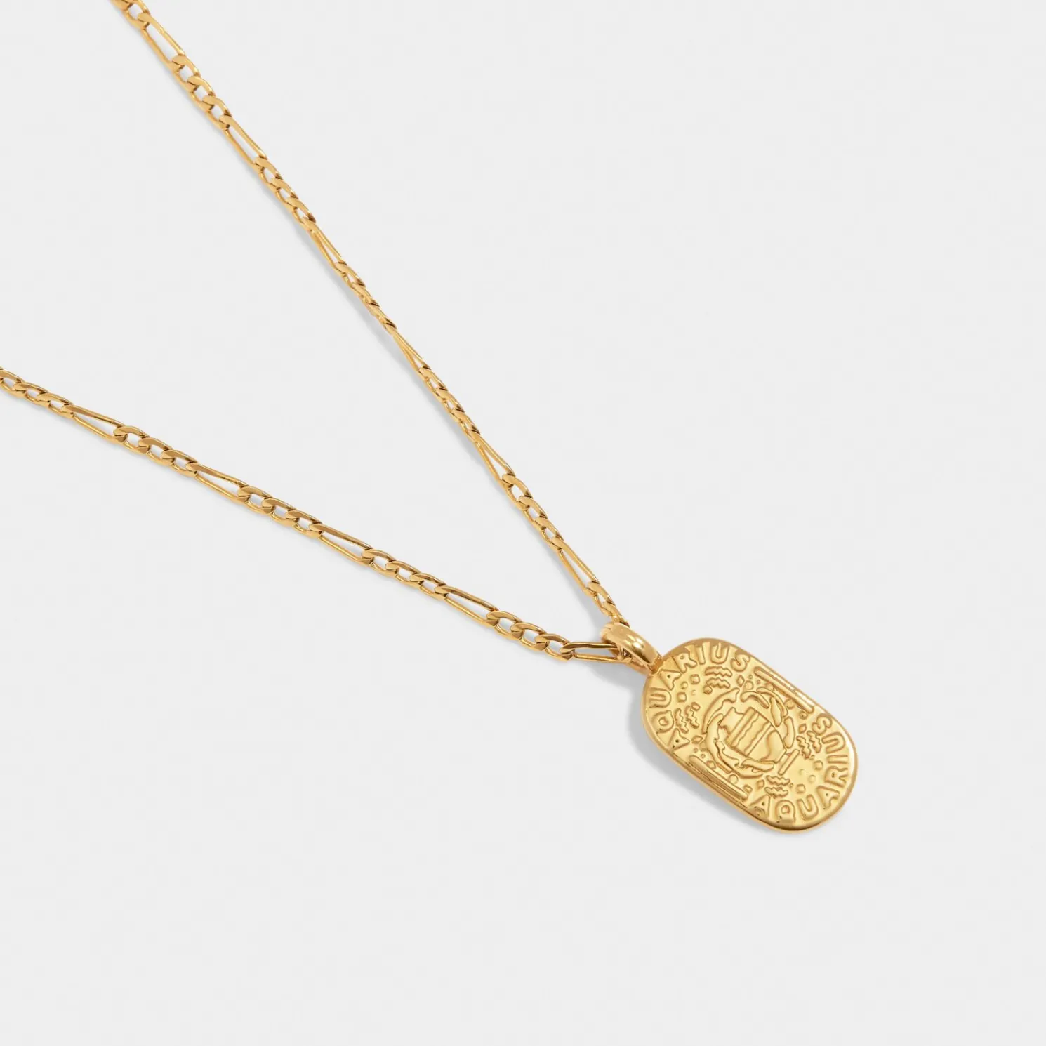 Aquarius' Waterproof Gold Zodiac Necklace