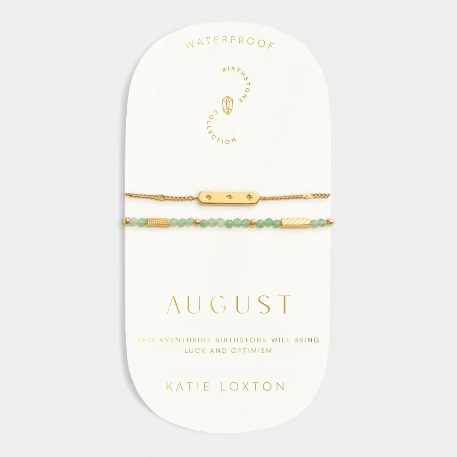 August' Waterproof Gold Birthstone Bracelet