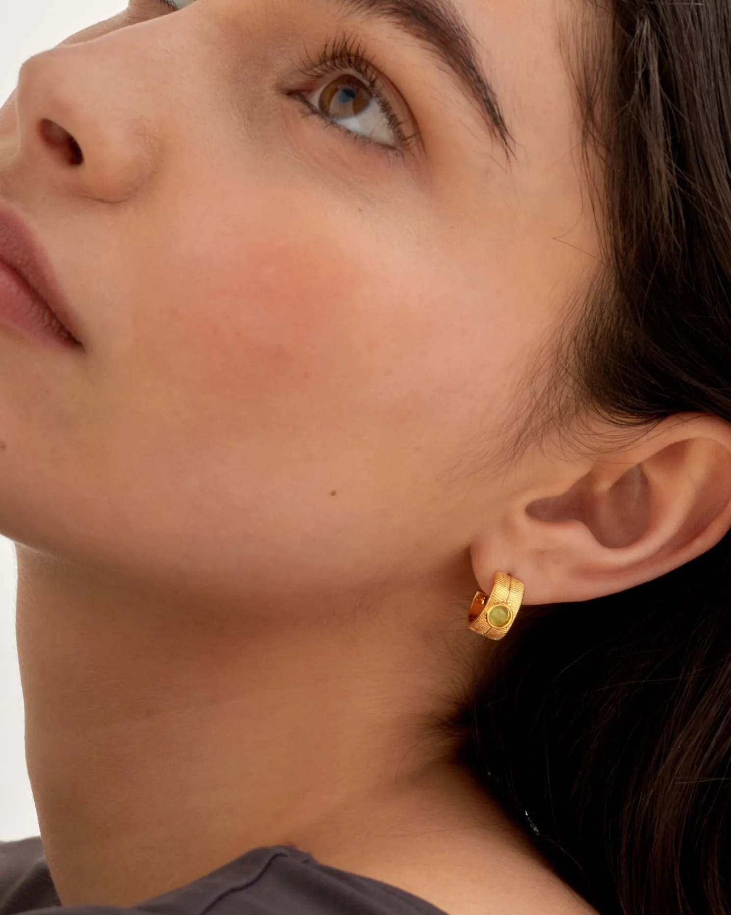 August' Waterproof Gold Birthstone Hoop Earrings