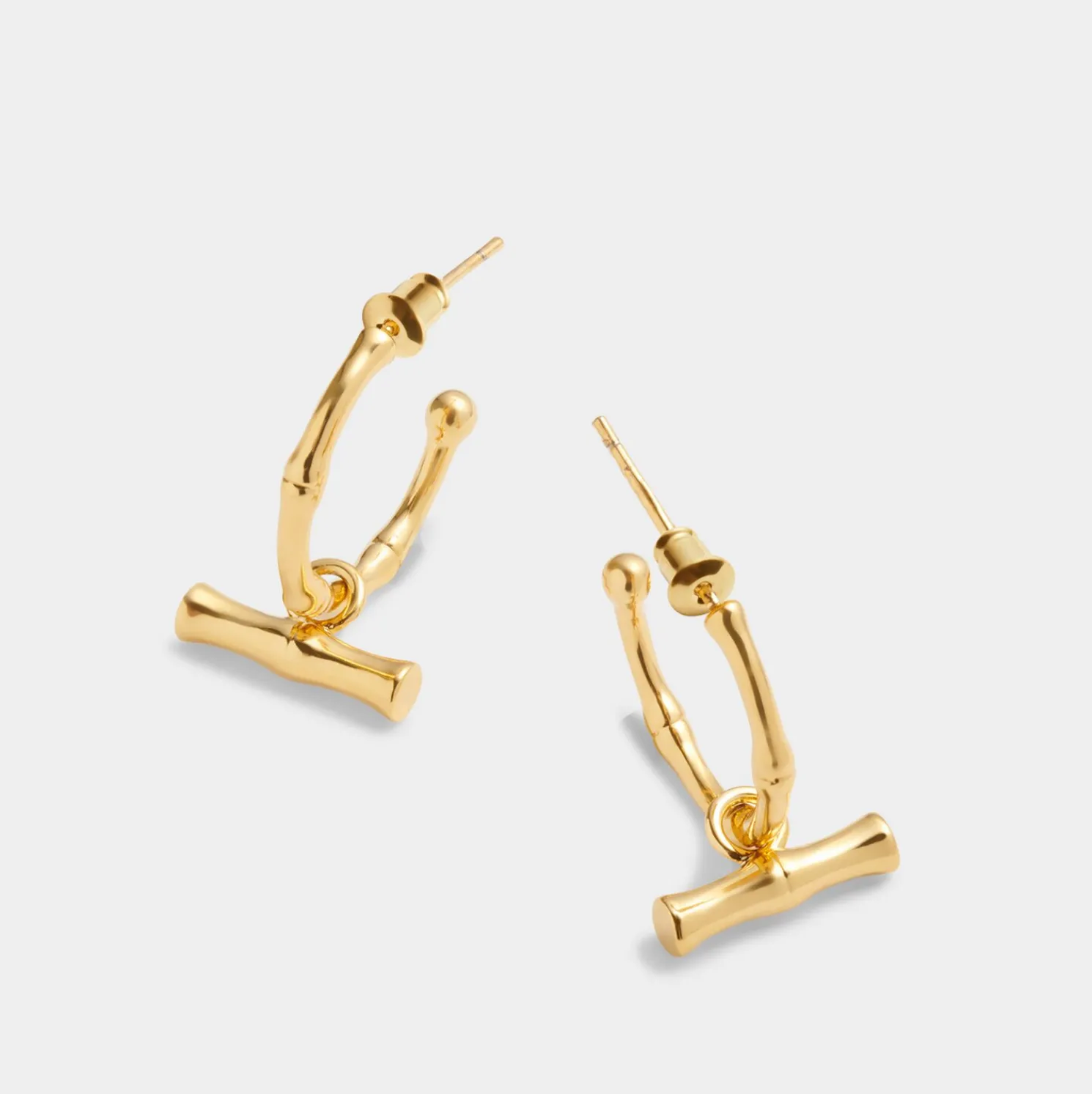 Bamboo Waterproof Gold Hoop Earrings