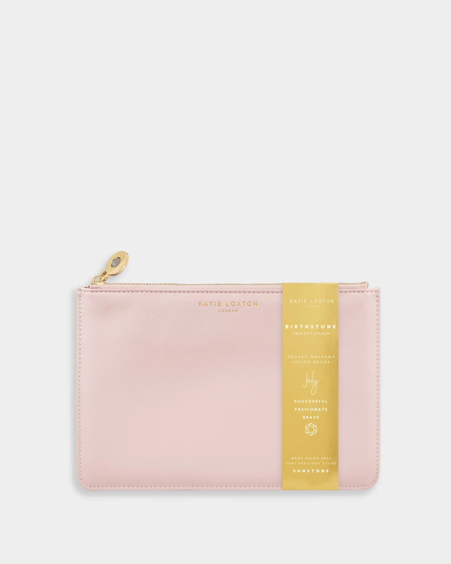 Birthstone Perfect Pouch 'July' Sunstone in Blush Pink