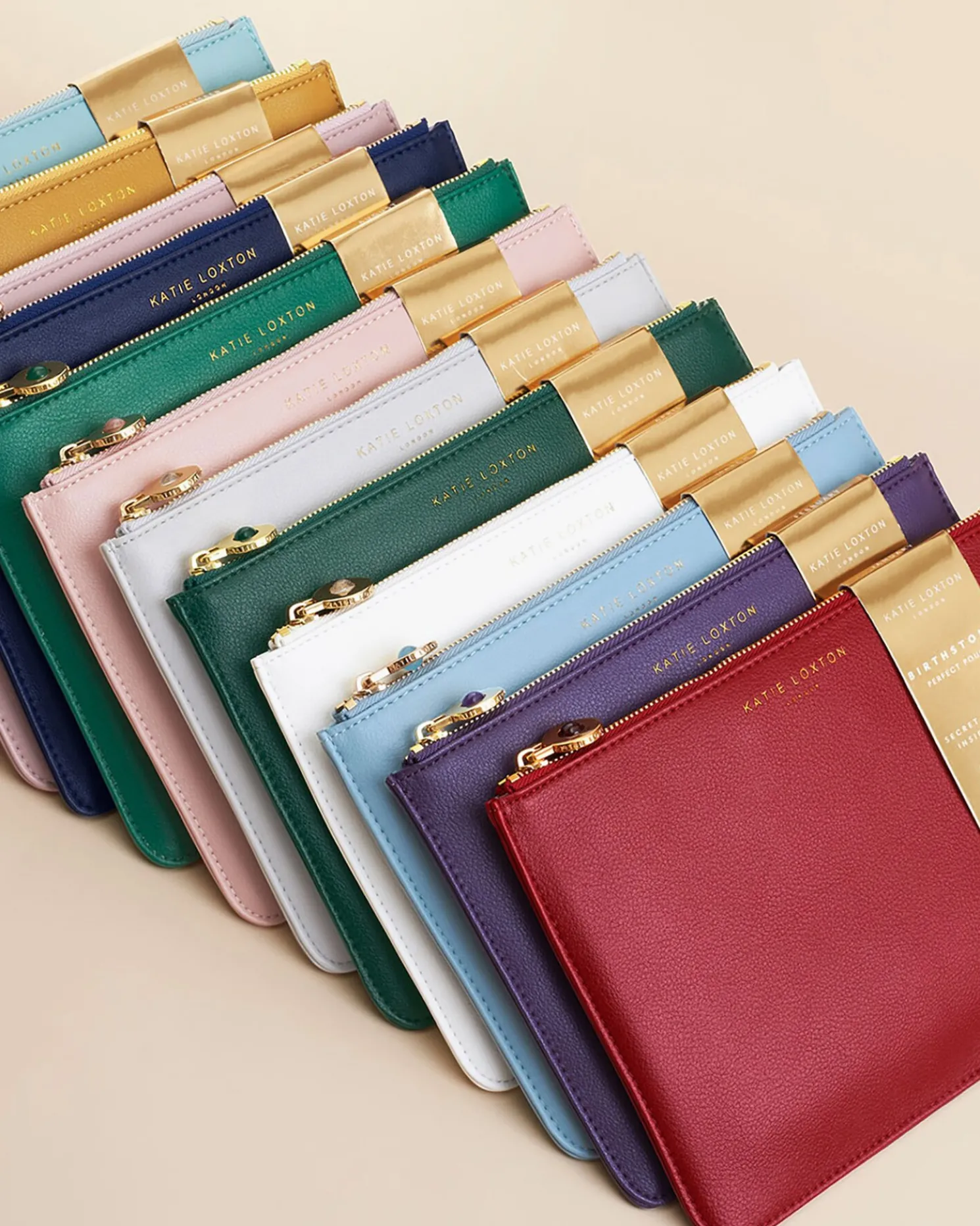 Birthstone Perfect Pouch 'May' Agate in Dark Green