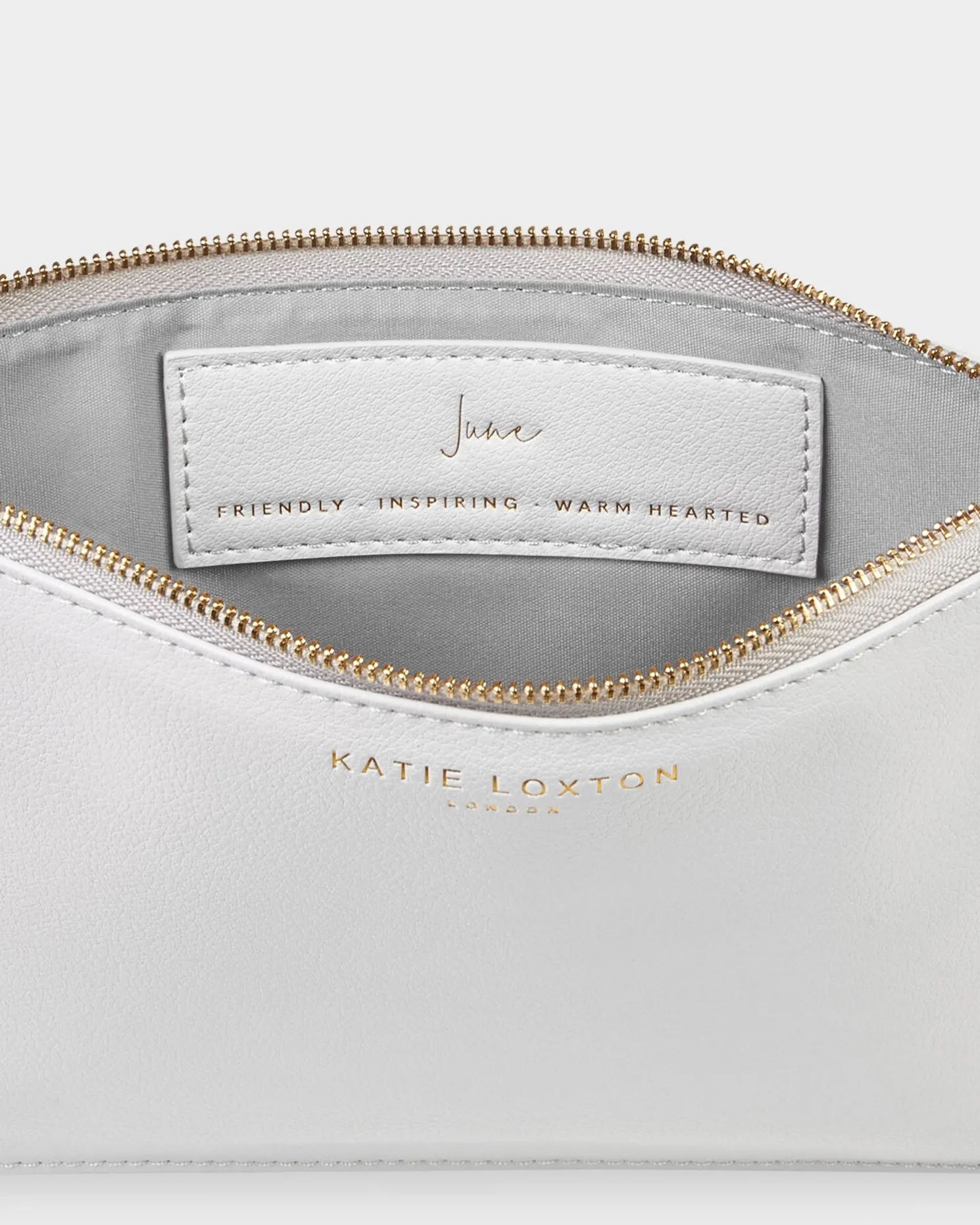 Birthstone Perfect Pouch 'June' Moonstone in Pale Grey