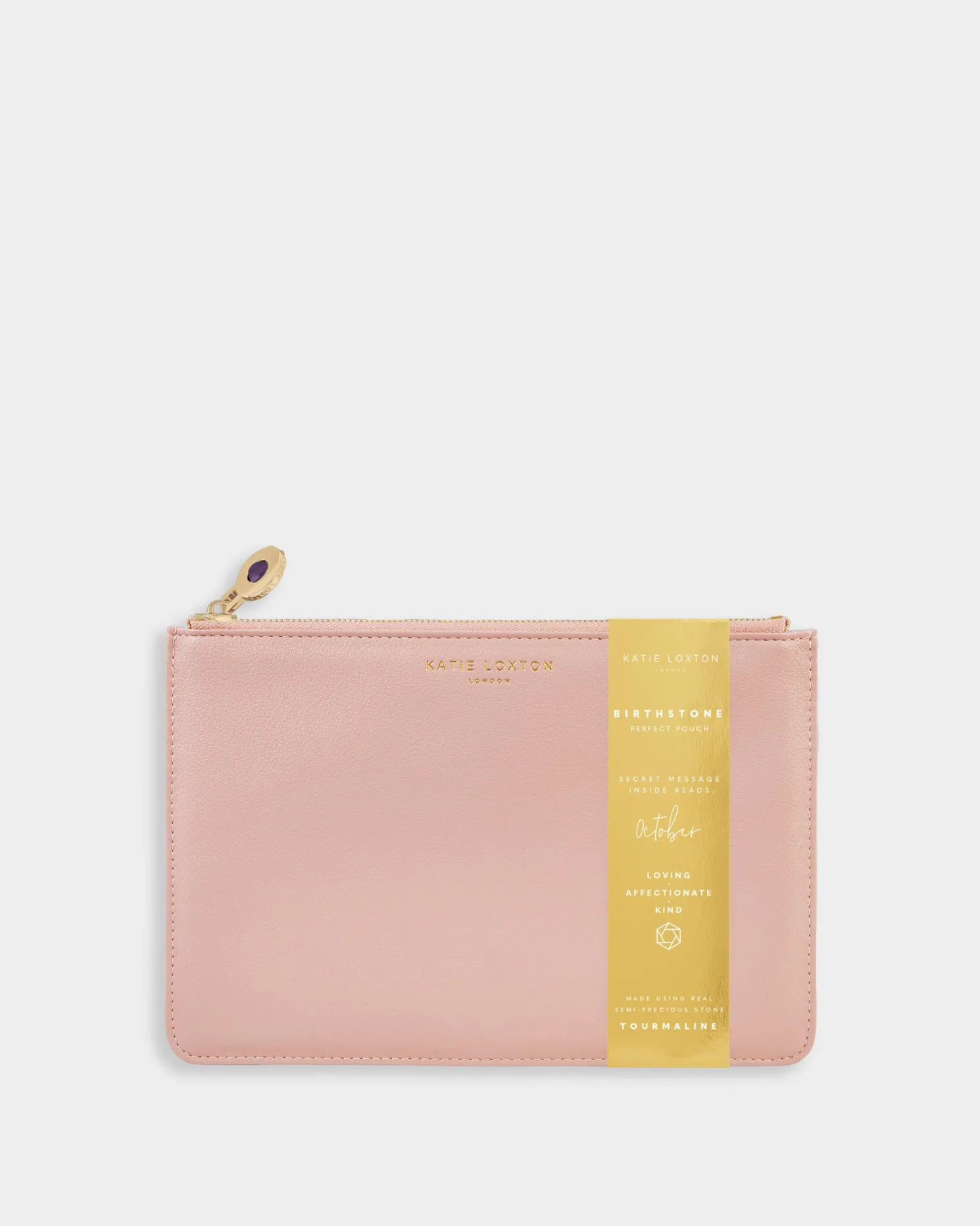 Birthstone Perfect Pouch 'October' Tourmaline in Dusty Pink