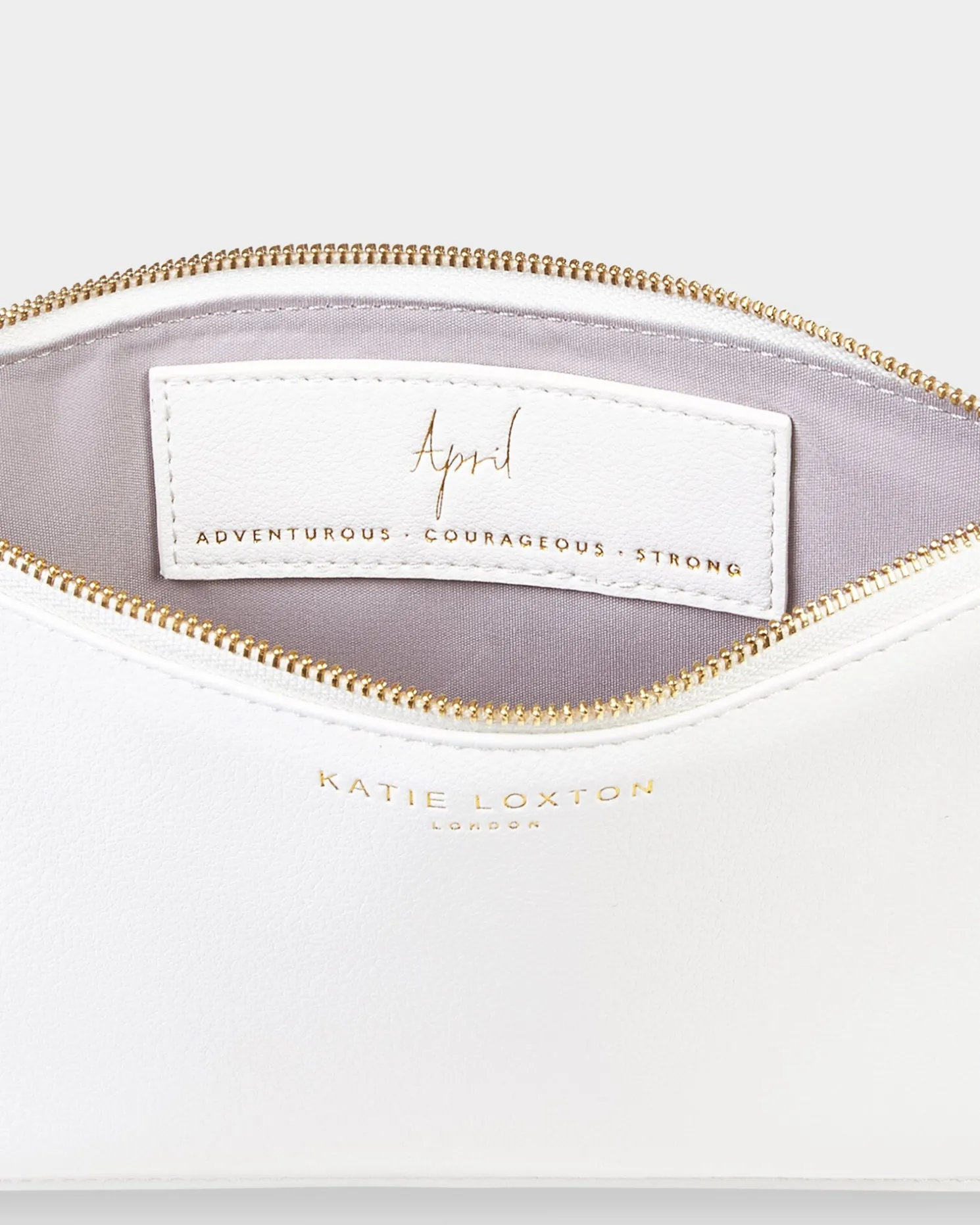 Birthstone Perfect Pouch 'April' Rock Crystal White