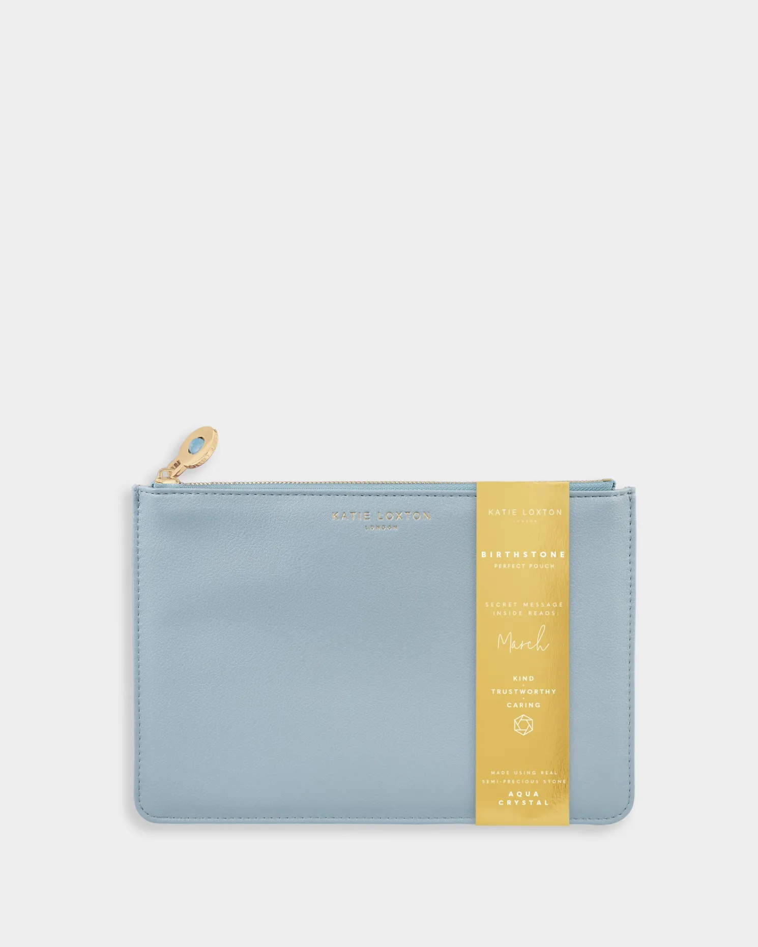 Birthstone Perfect Pouch 'March' Aqua Crystal in Blue