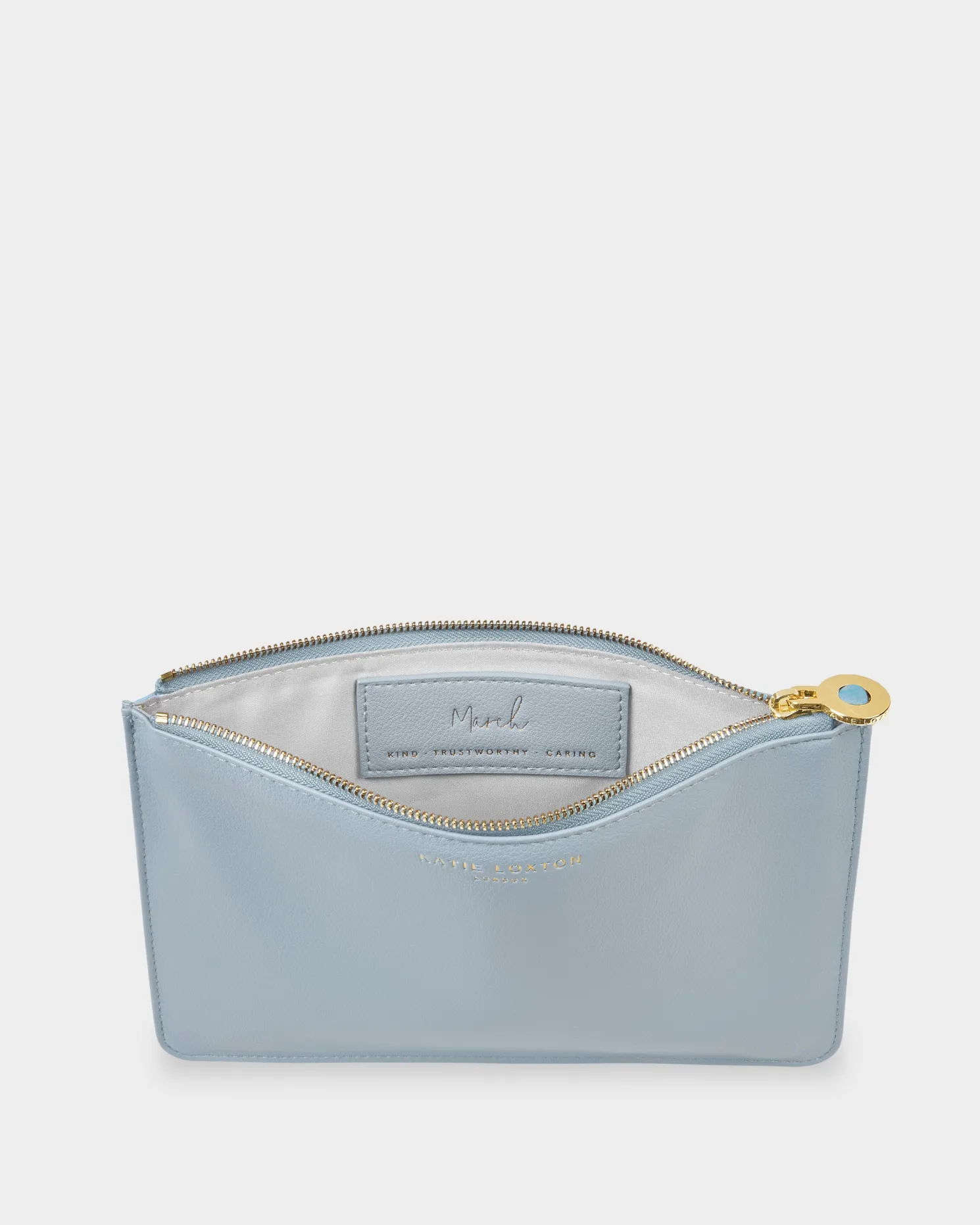 Birthstone Perfect Pouch 'March' Aqua Crystal in Blue