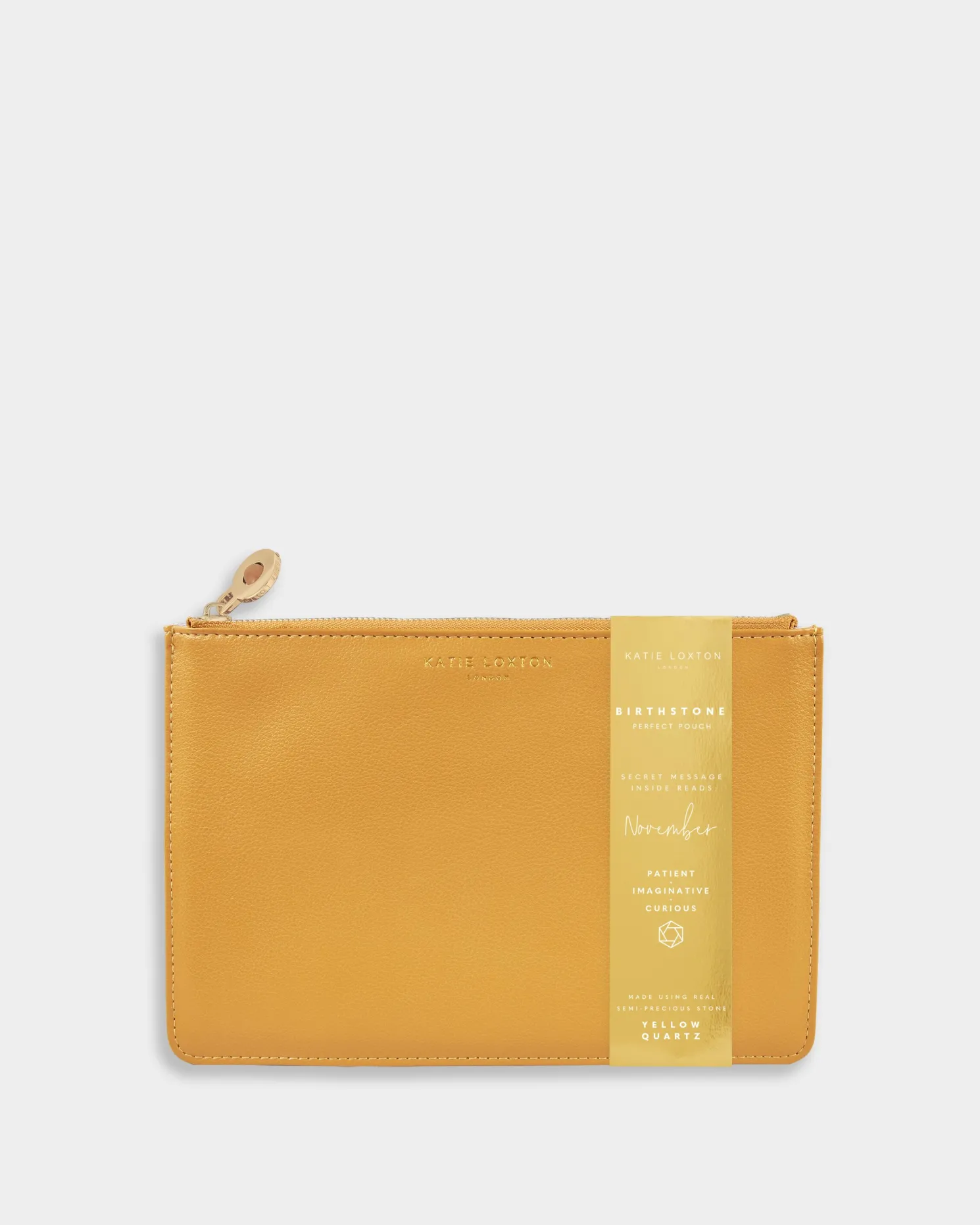 Birthstone Perfect Pouch 'November' Yellow Quartz in Ochre
