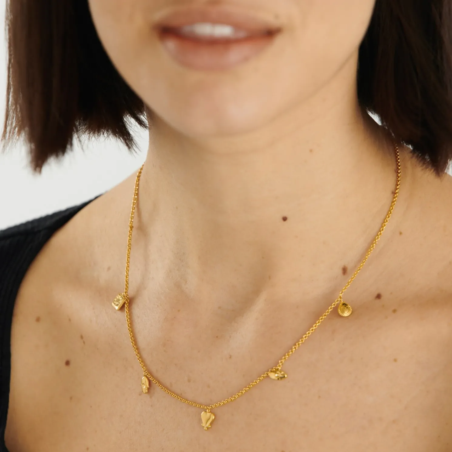 Boheme Waterproof Gold Charm Necklace