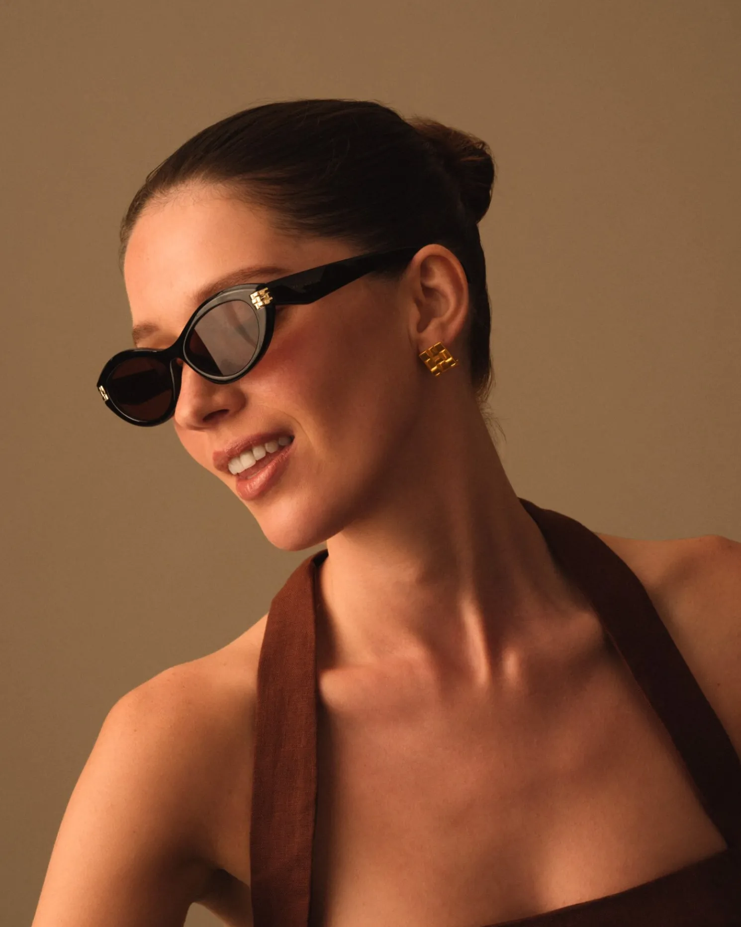 Bordeaux Slim Oval Sunglasses