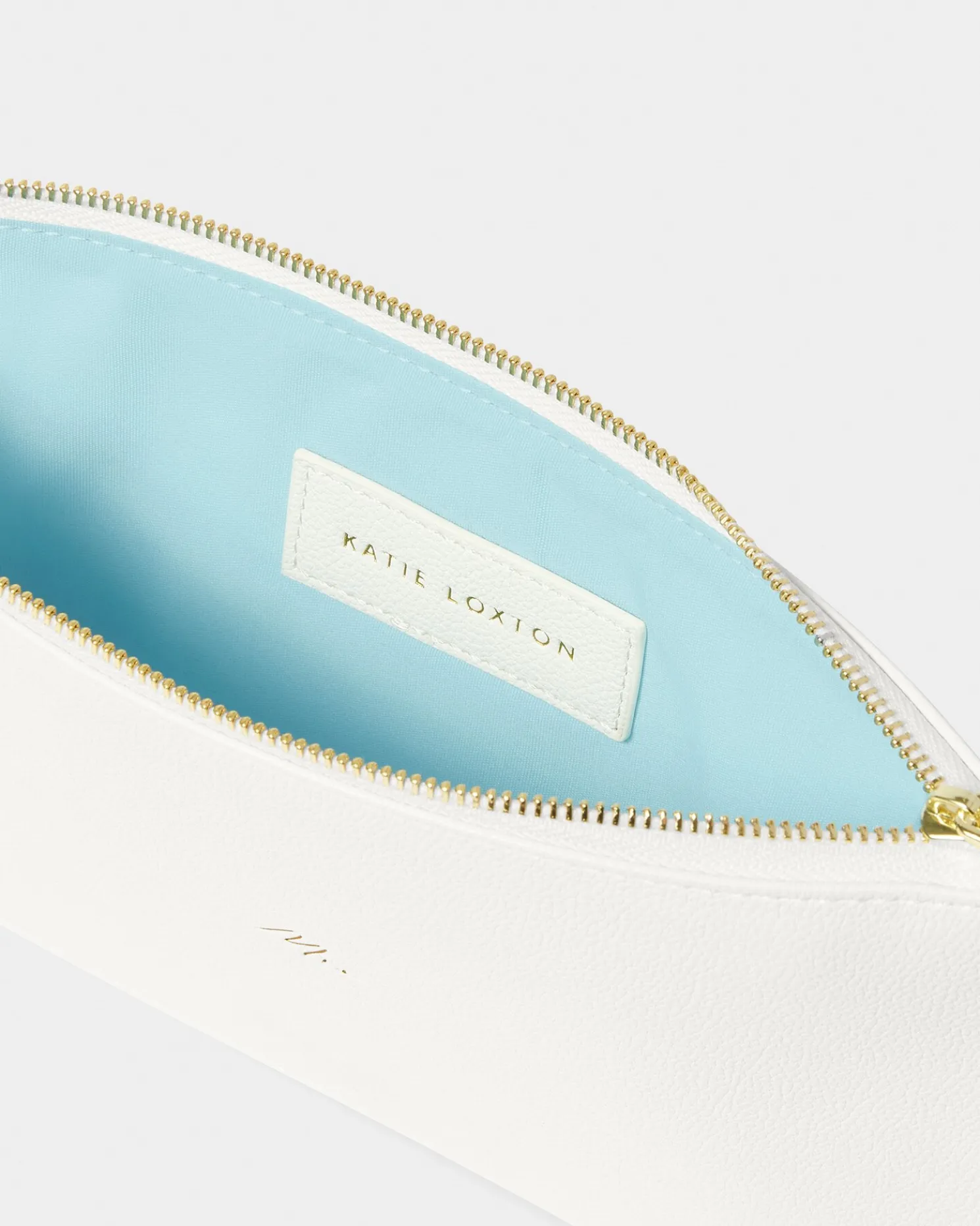 Bridal Sentiment Pouch 'Mrs' in White