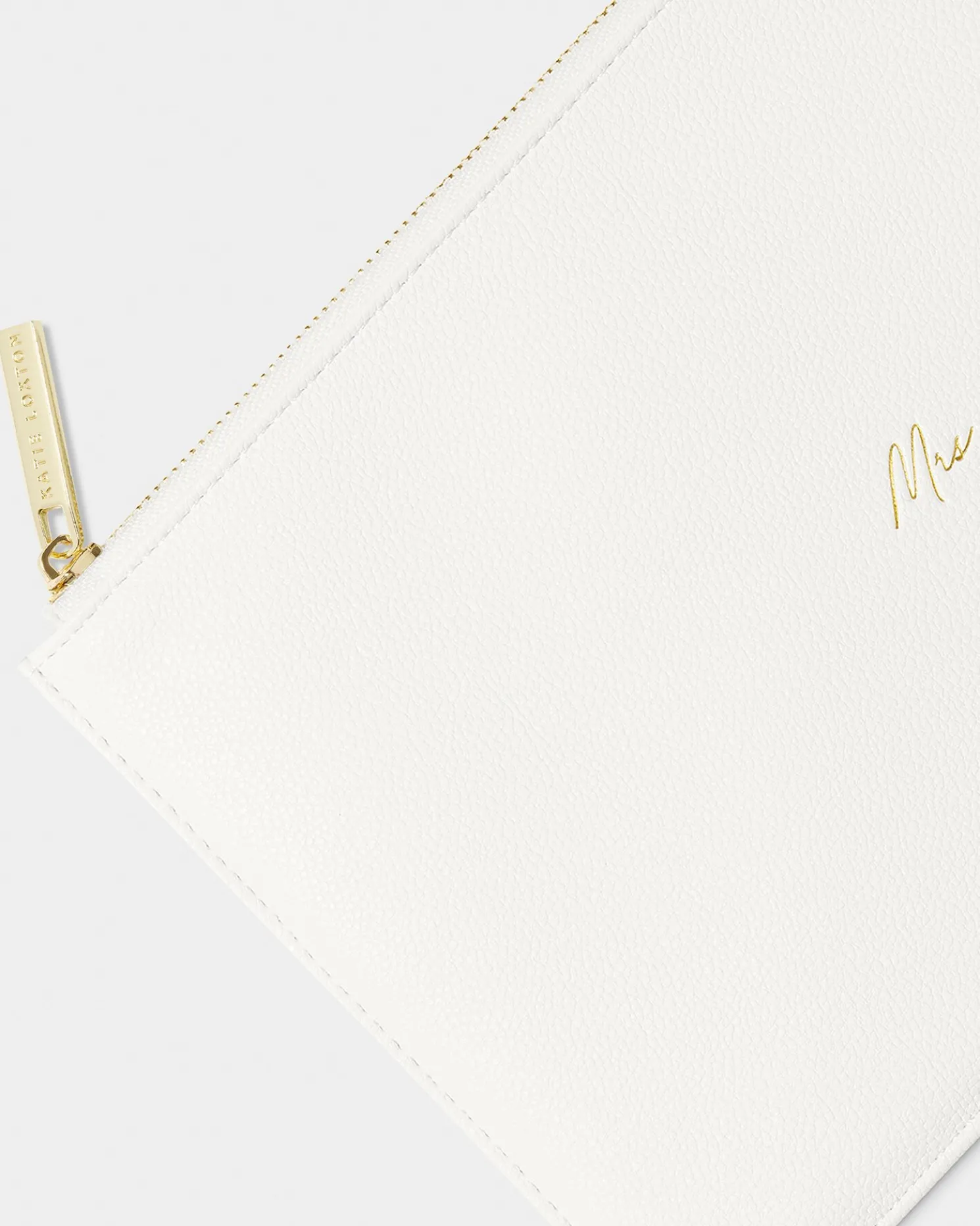 Bridal Sentiment Pouch 'Mrs' in White
