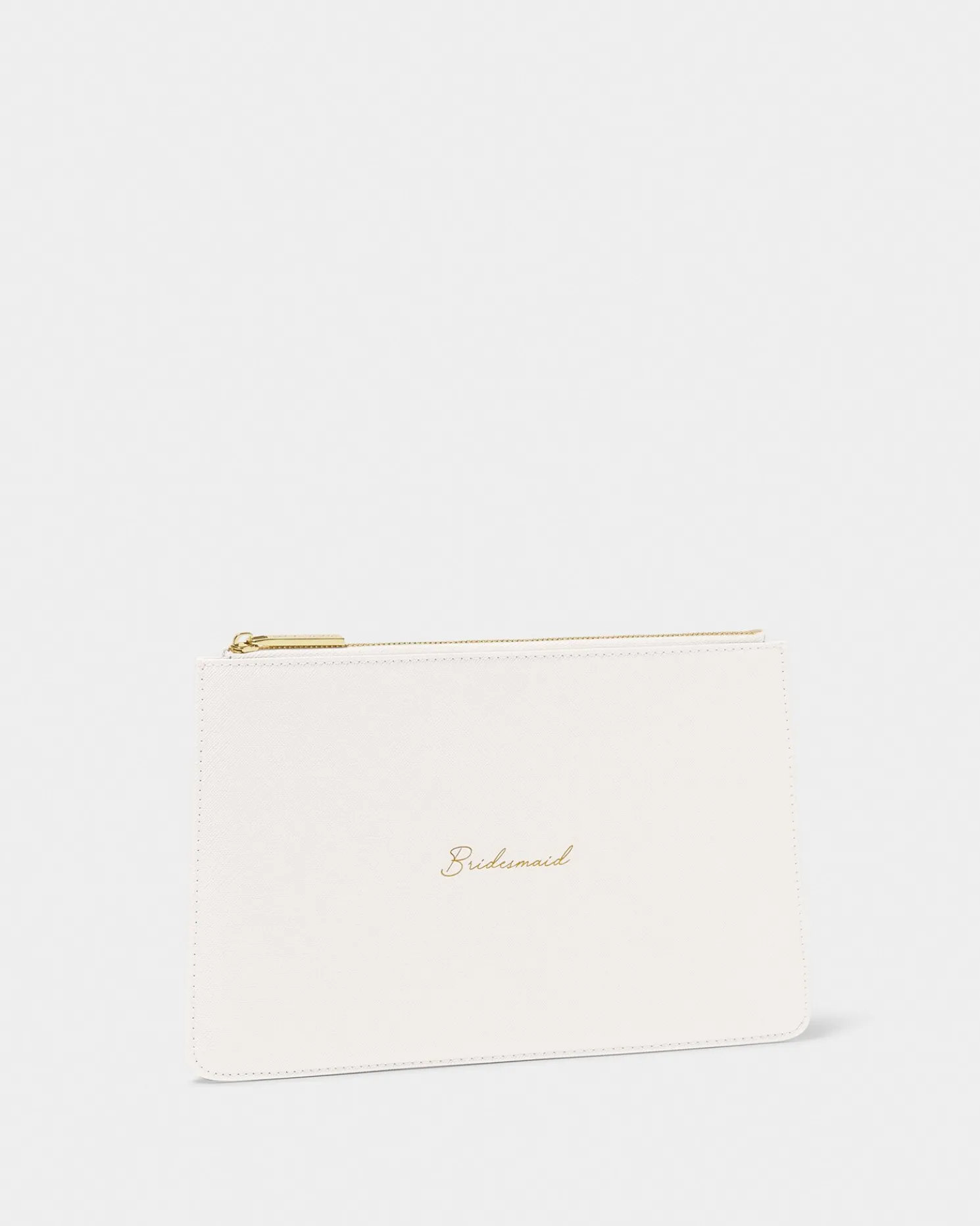 Bridal Sentiment Pouch 'Bridesmaid' in Pearlescent White