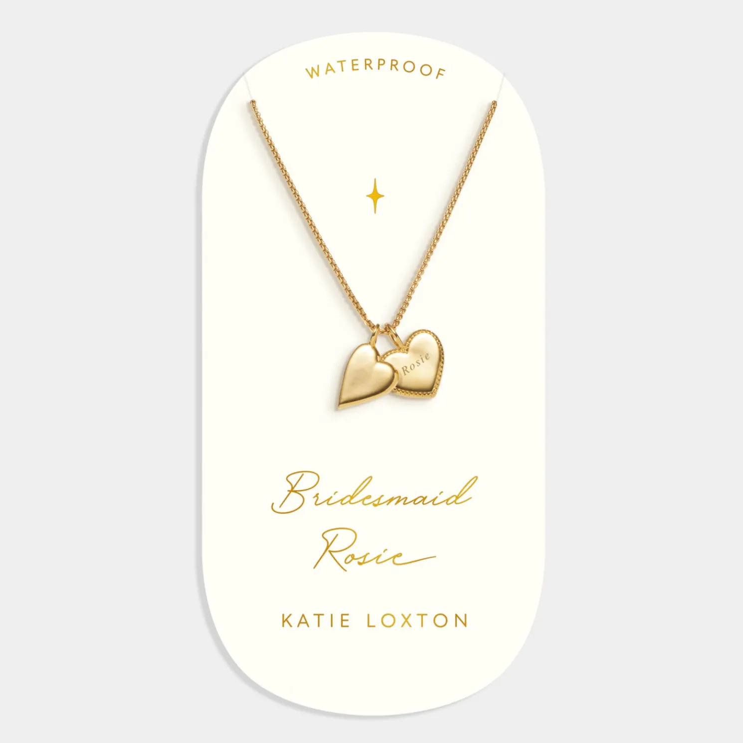 Bridesmaid' Waterproof Gold Bridal Charm Necklace