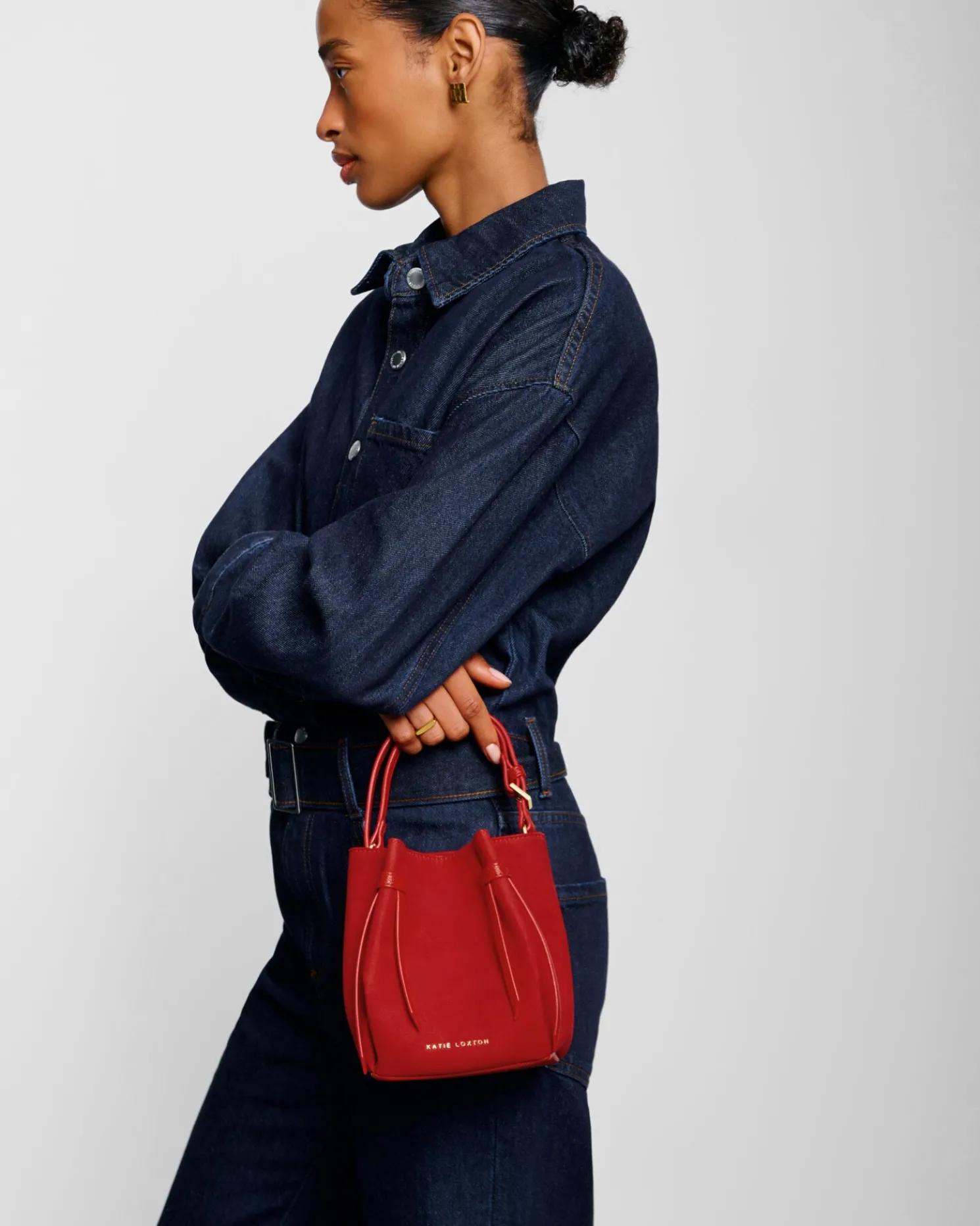 Celina Mini Suedette Bucket Bag