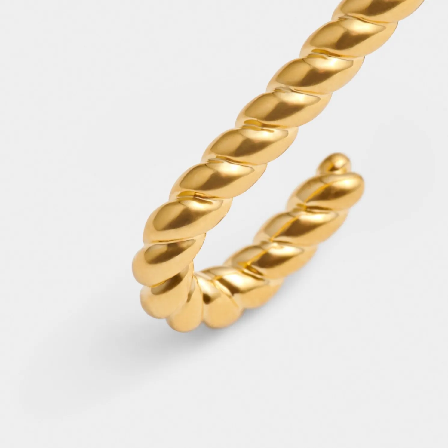 Celine Waterproof Gold Rope Hoop Earrings