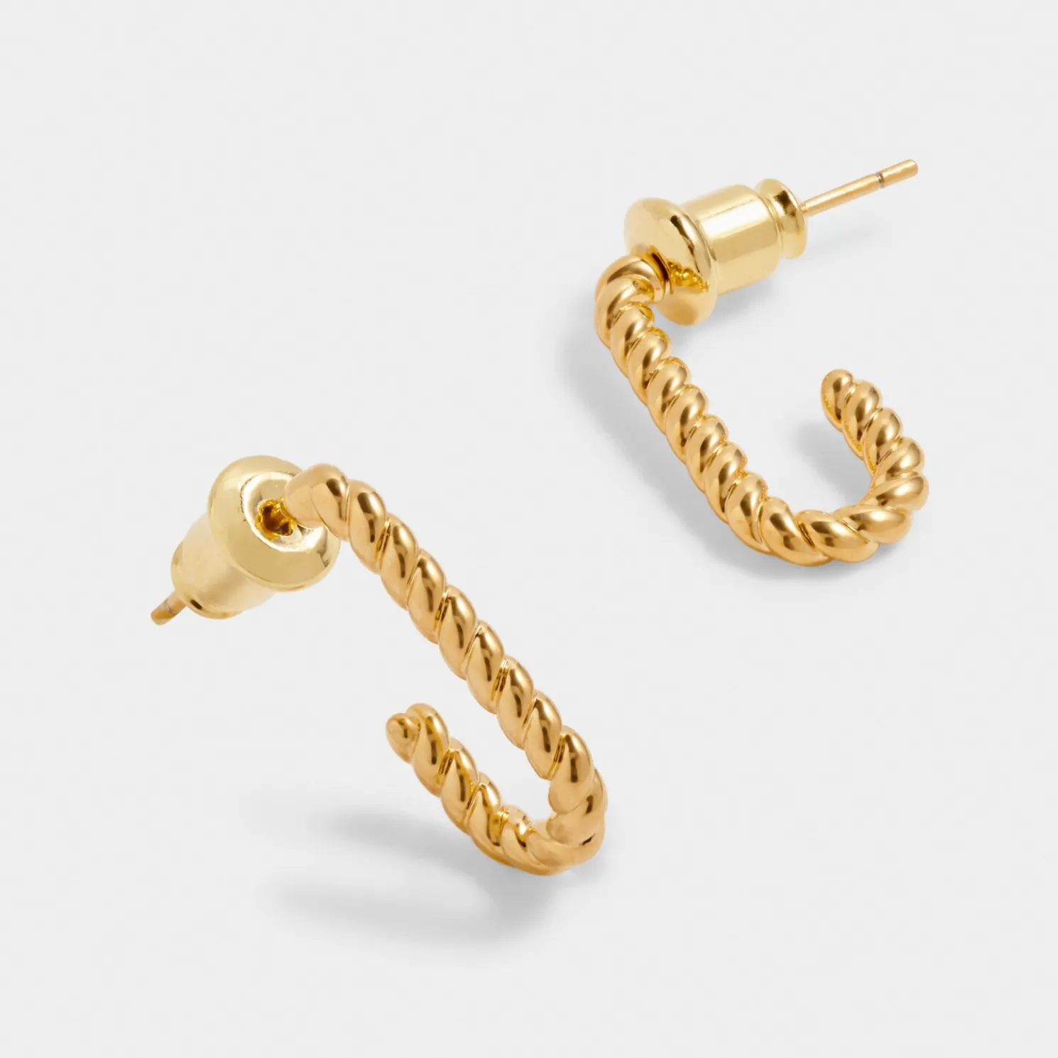 Celine Waterproof Gold Rope Hoop Earrings