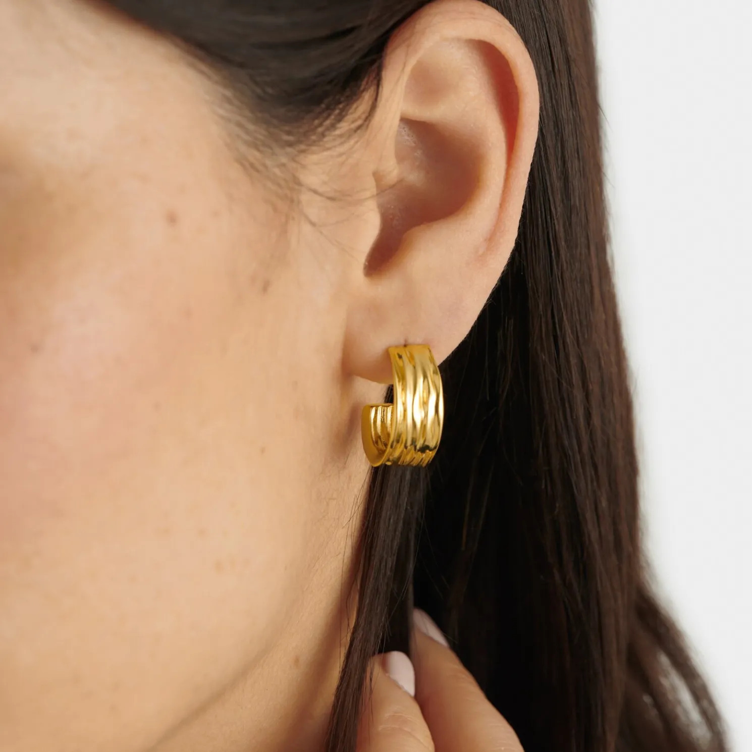 Cleyo Waterproof Gold Hoop Earrings