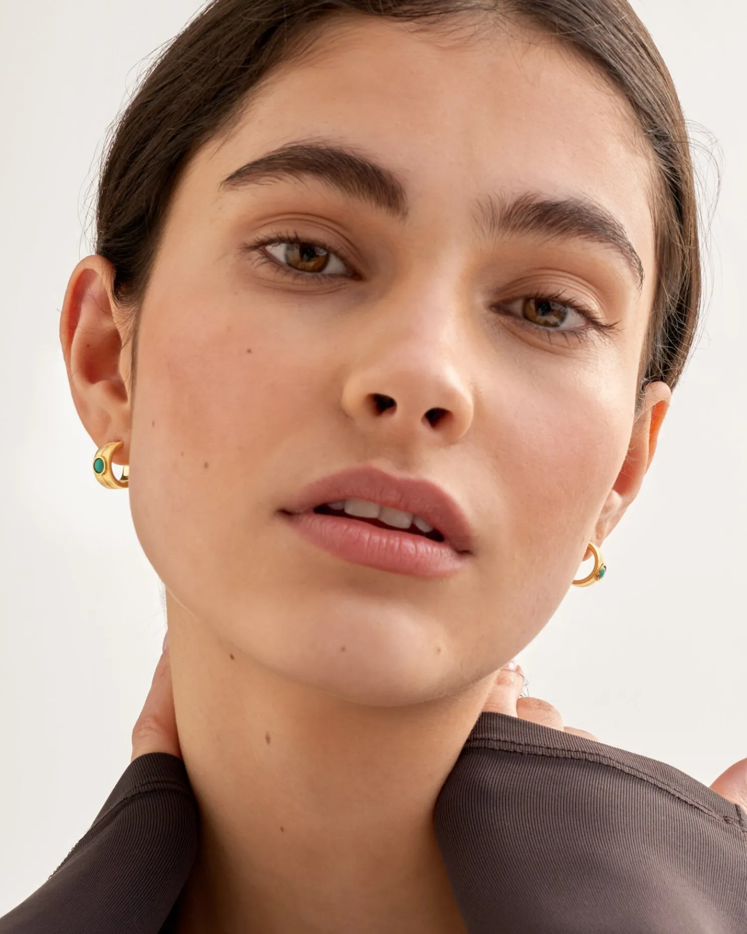 December' Waterproof Gold Birthstone Hoop Earrings