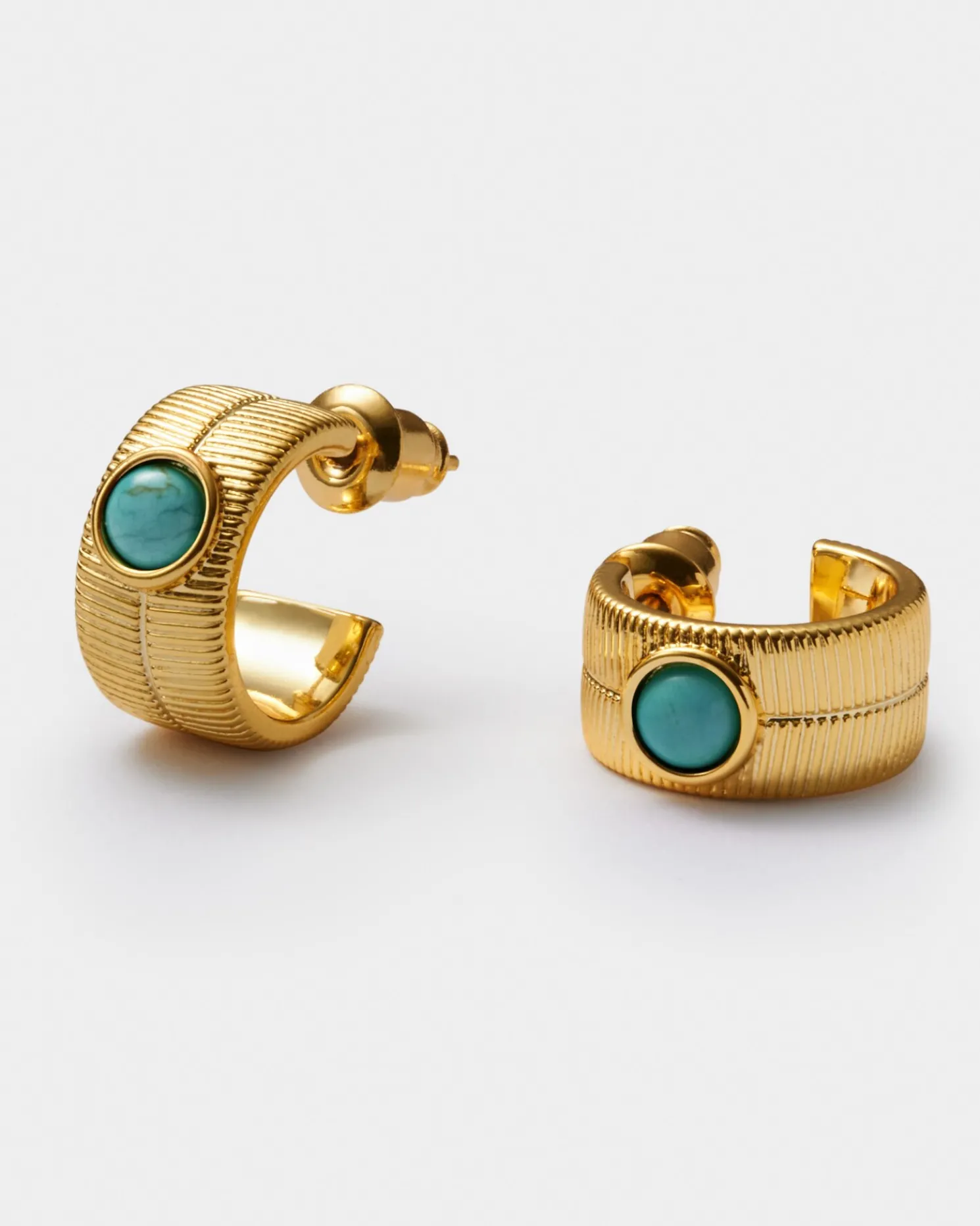December' Waterproof Gold Birthstone Hoop Earrings