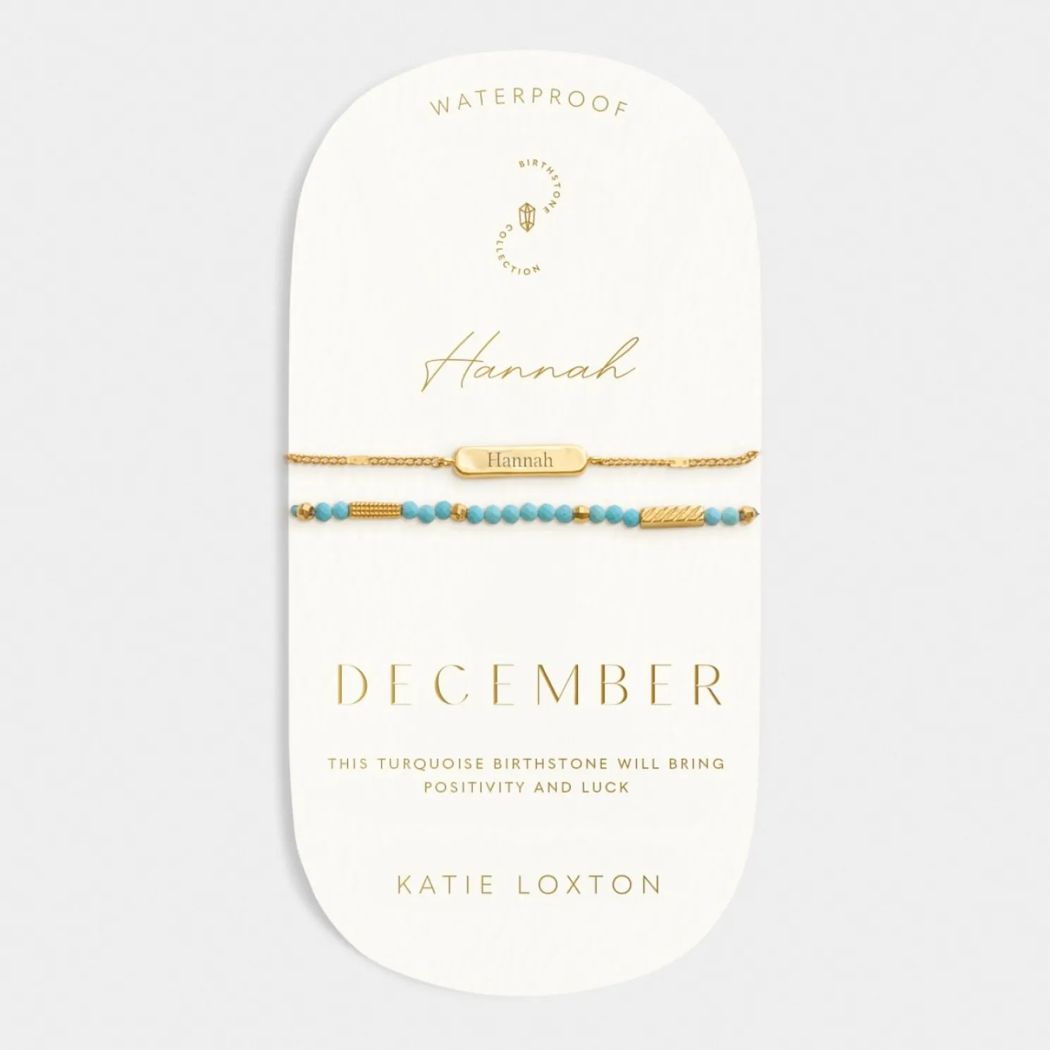 December' Waterproof Gold Birthstone Bracelet