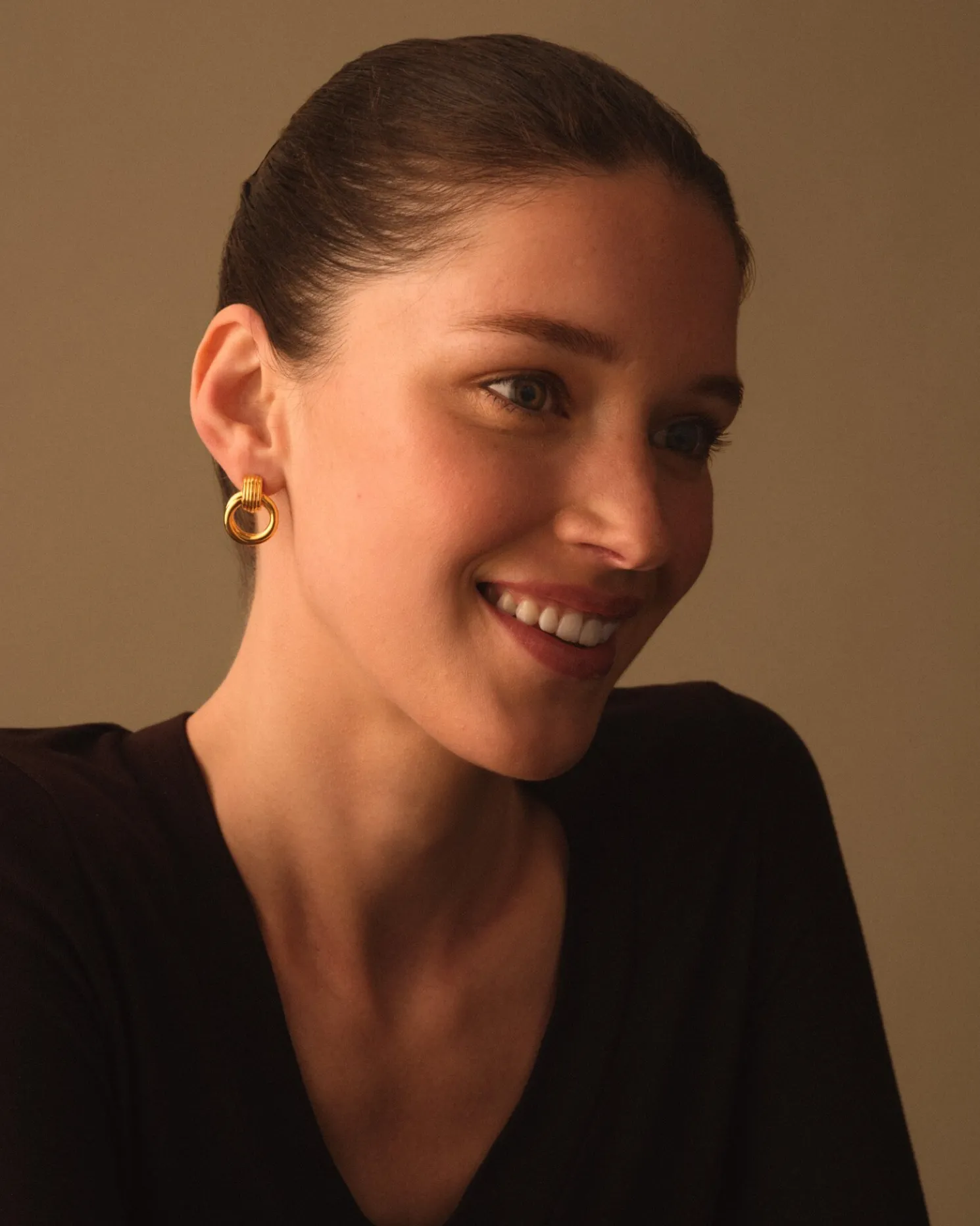 Demi Waterproof Gold Oversized Stud Earrings