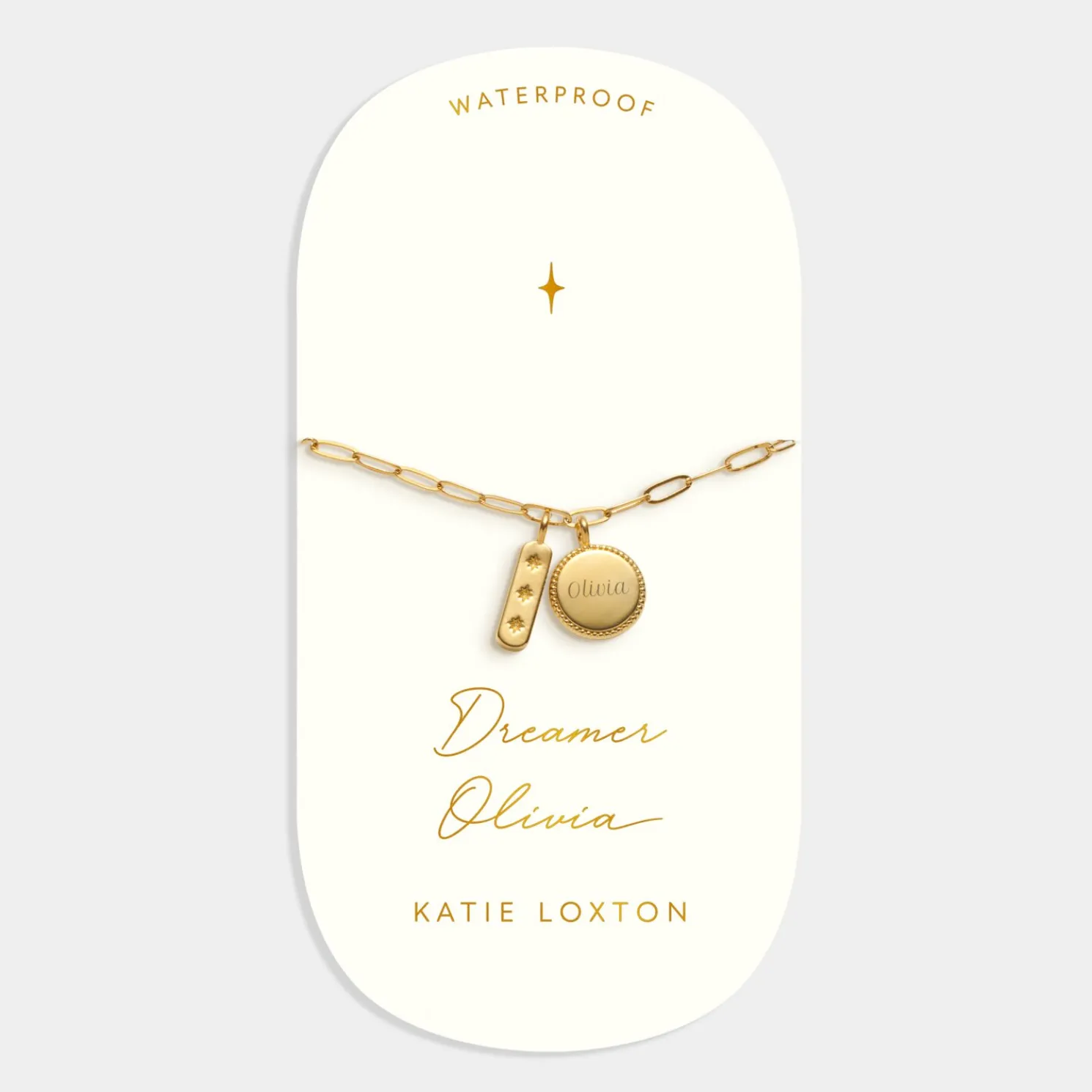Dreamer' Waterproof Gold Charm Bracelet