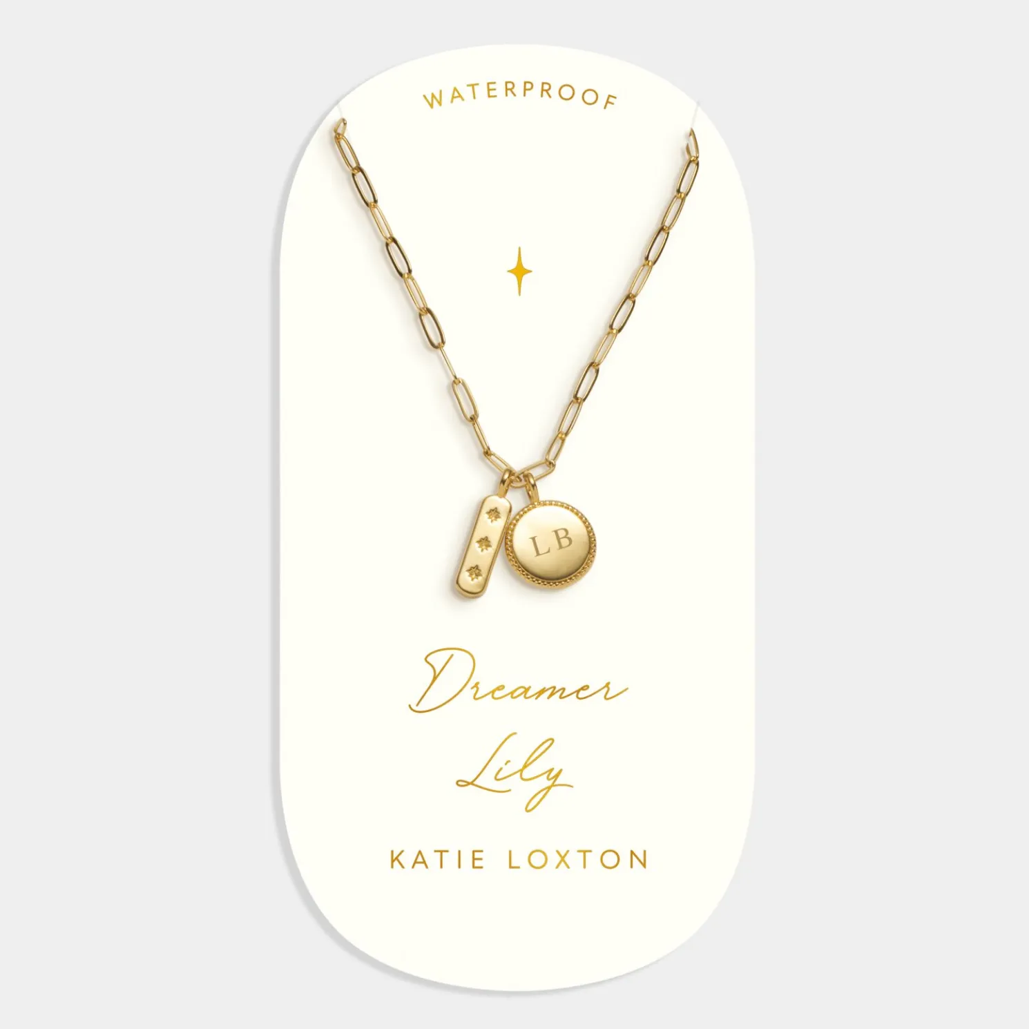 Dreamer' Waterproof Gold Charm Necklace