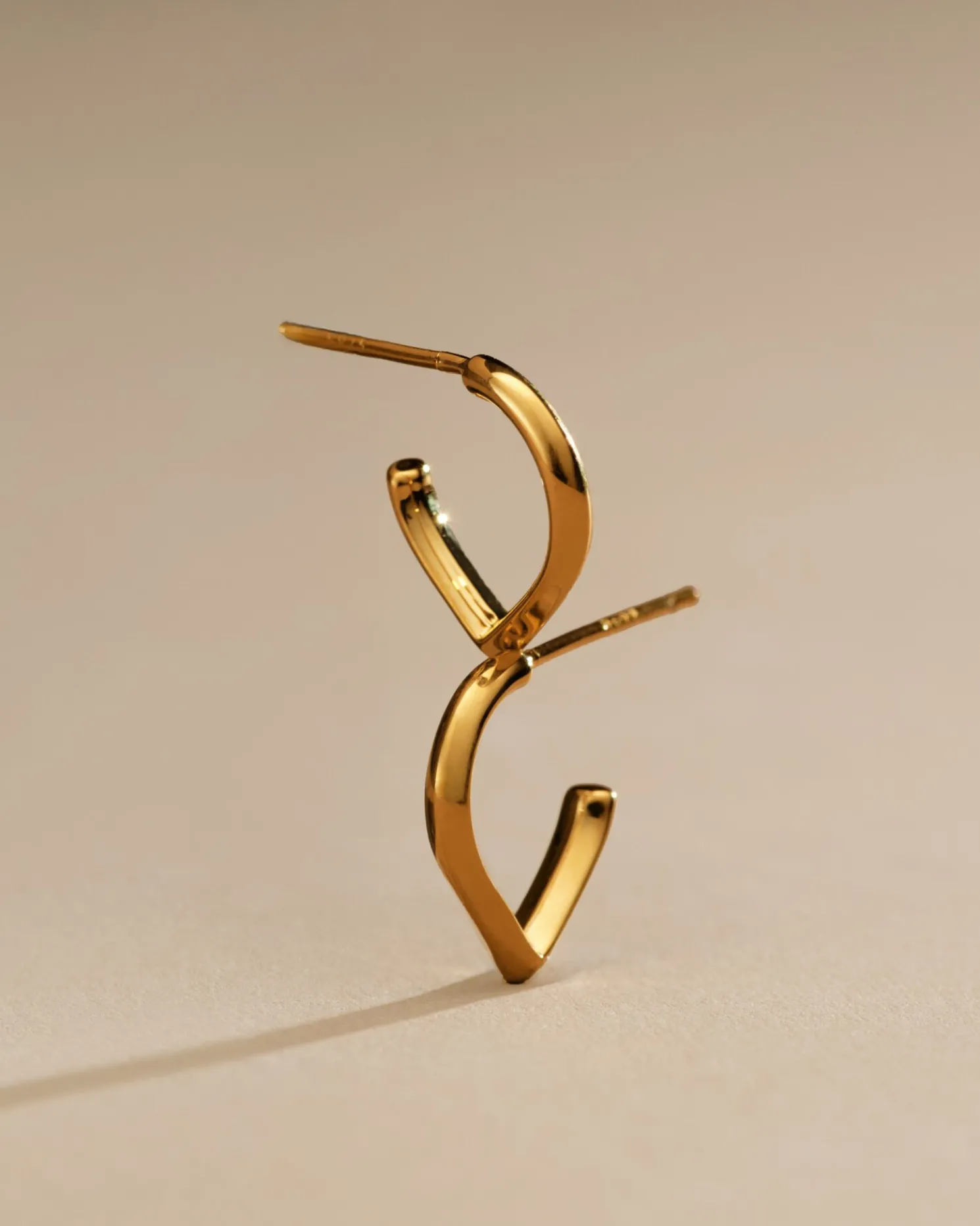 Elsi Waterproof Gold Huggie Hoop Earrings