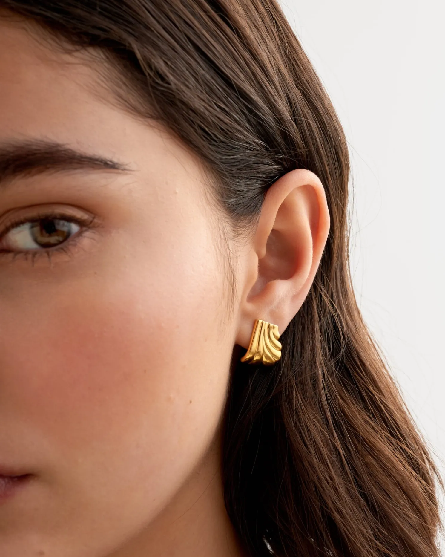 Era Waterproof Gold Oversized Stud Earrings