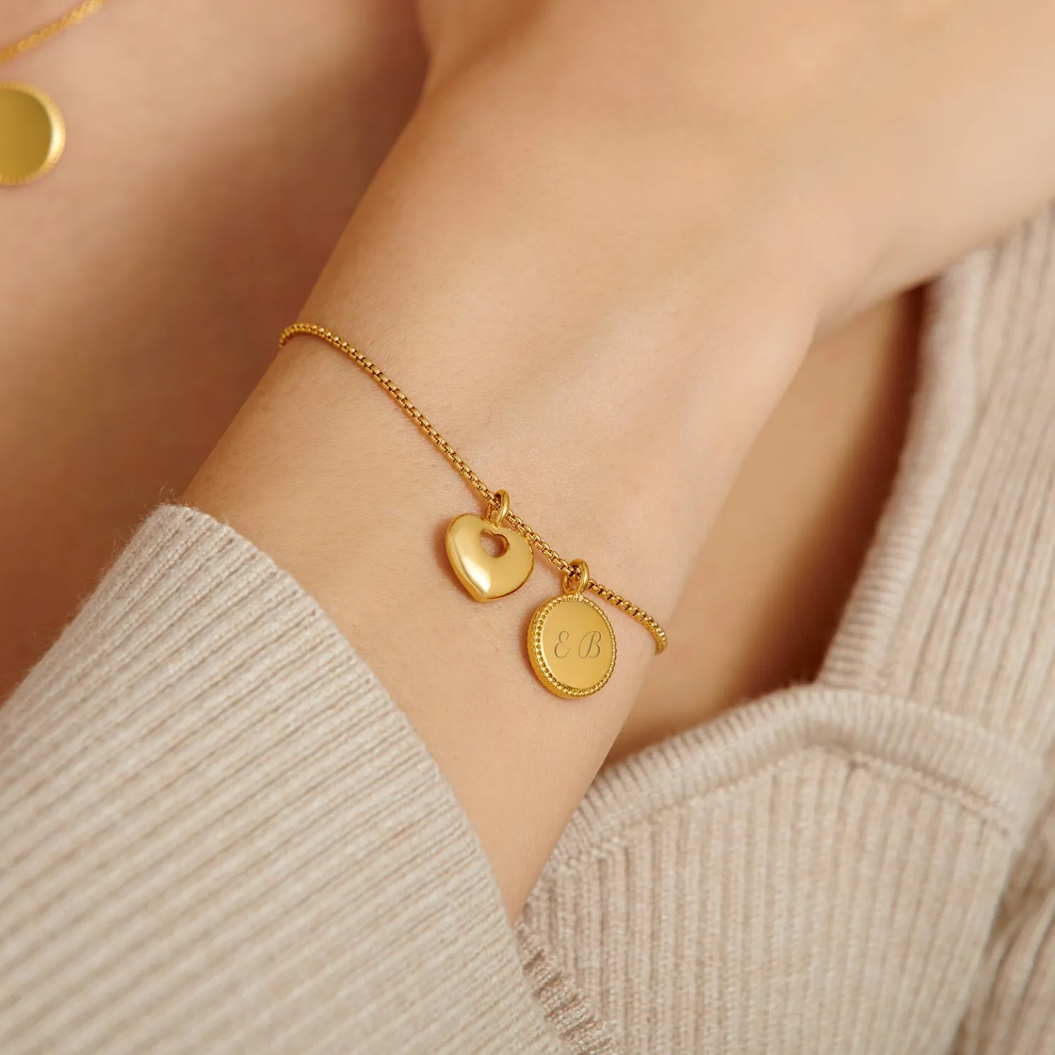 Family Forever' Waterproof Gold Charm Bracelet