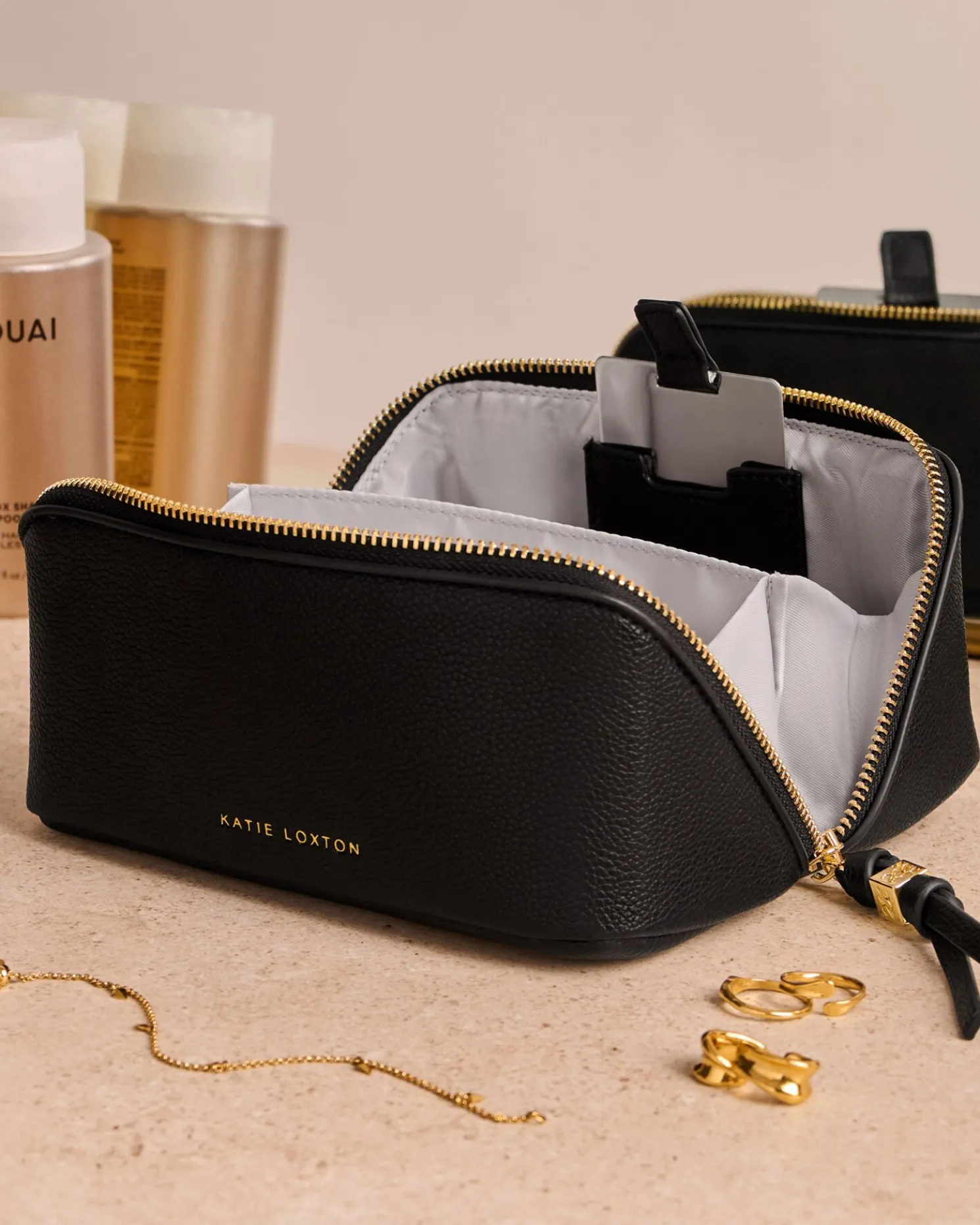 Fold-Out Mirror Makeup Bag