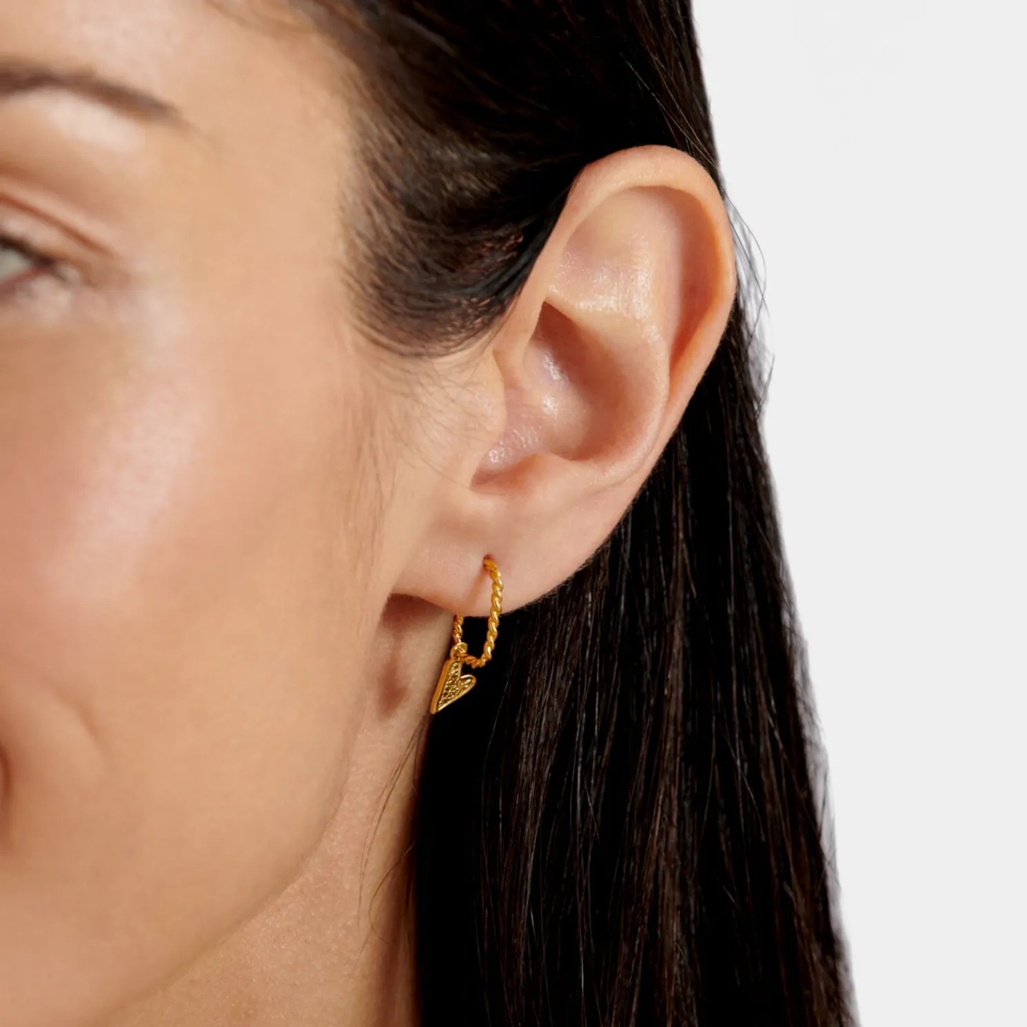 Friendship' Waterproof Gold Heart Hoop Earrings