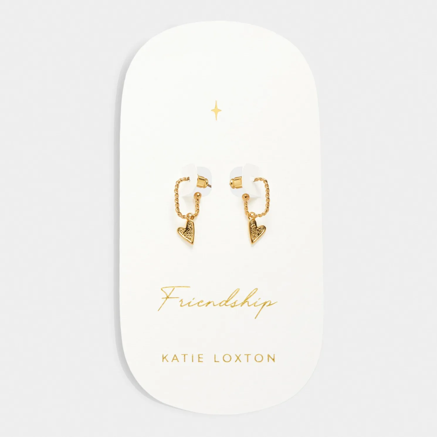 Friendship' Waterproof Gold Heart Hoop Earrings