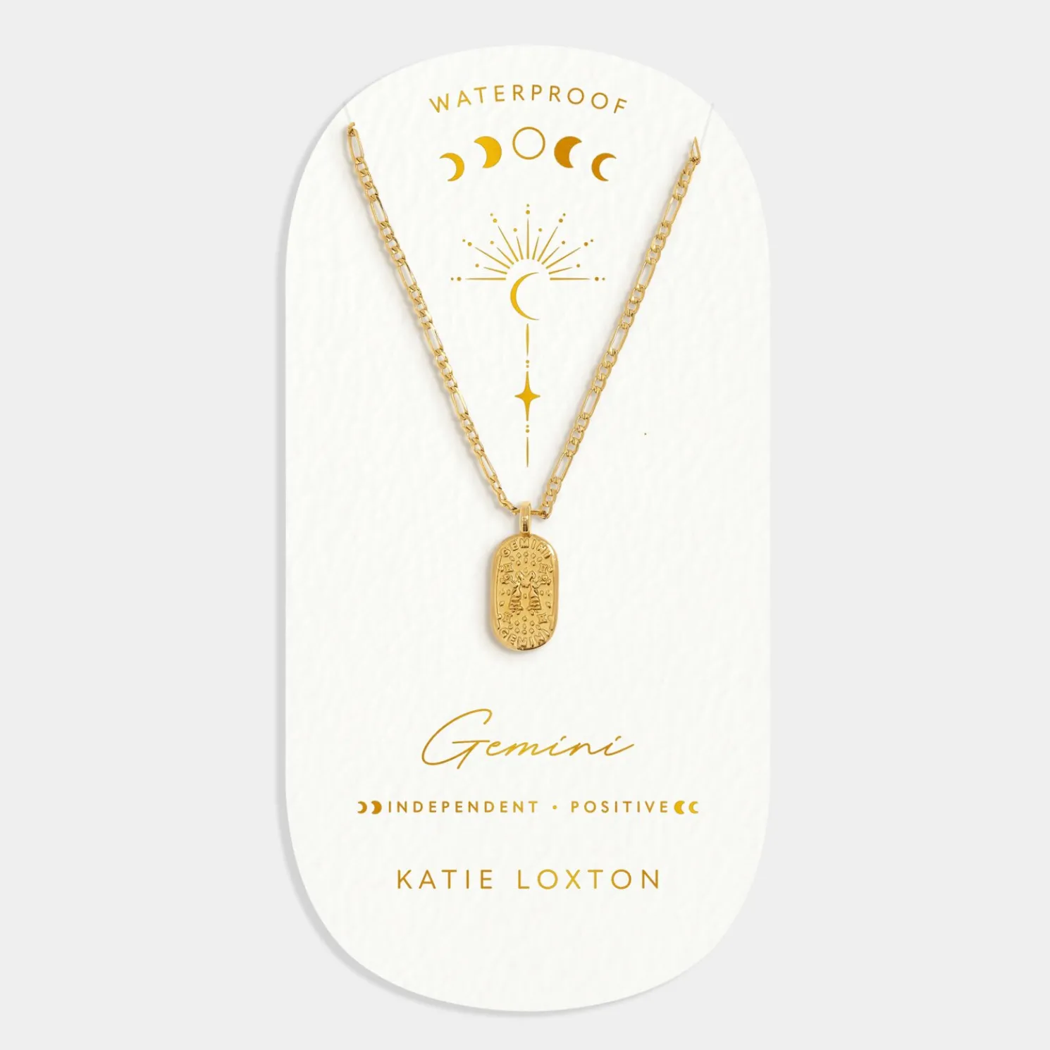 Gemini' Waterproof Gold Zodiac Necklace