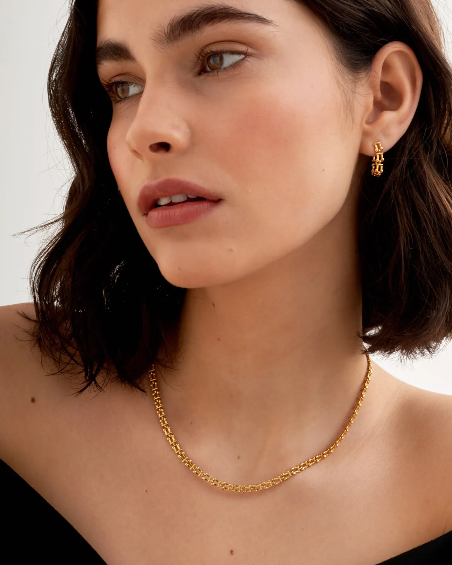 Grecian Waterproof Gold Link Necklace