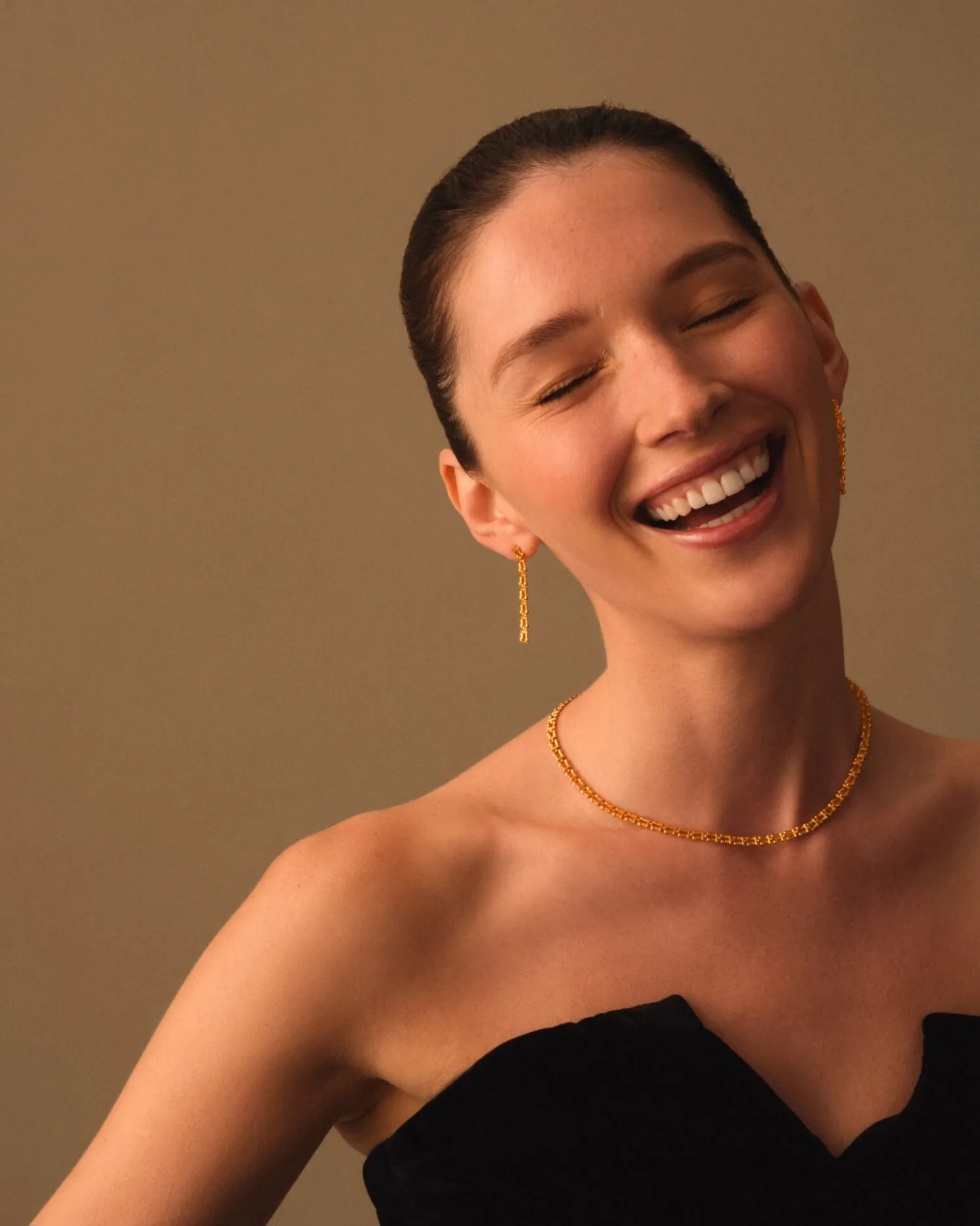 Grecian Waterproof Gold Link Necklace