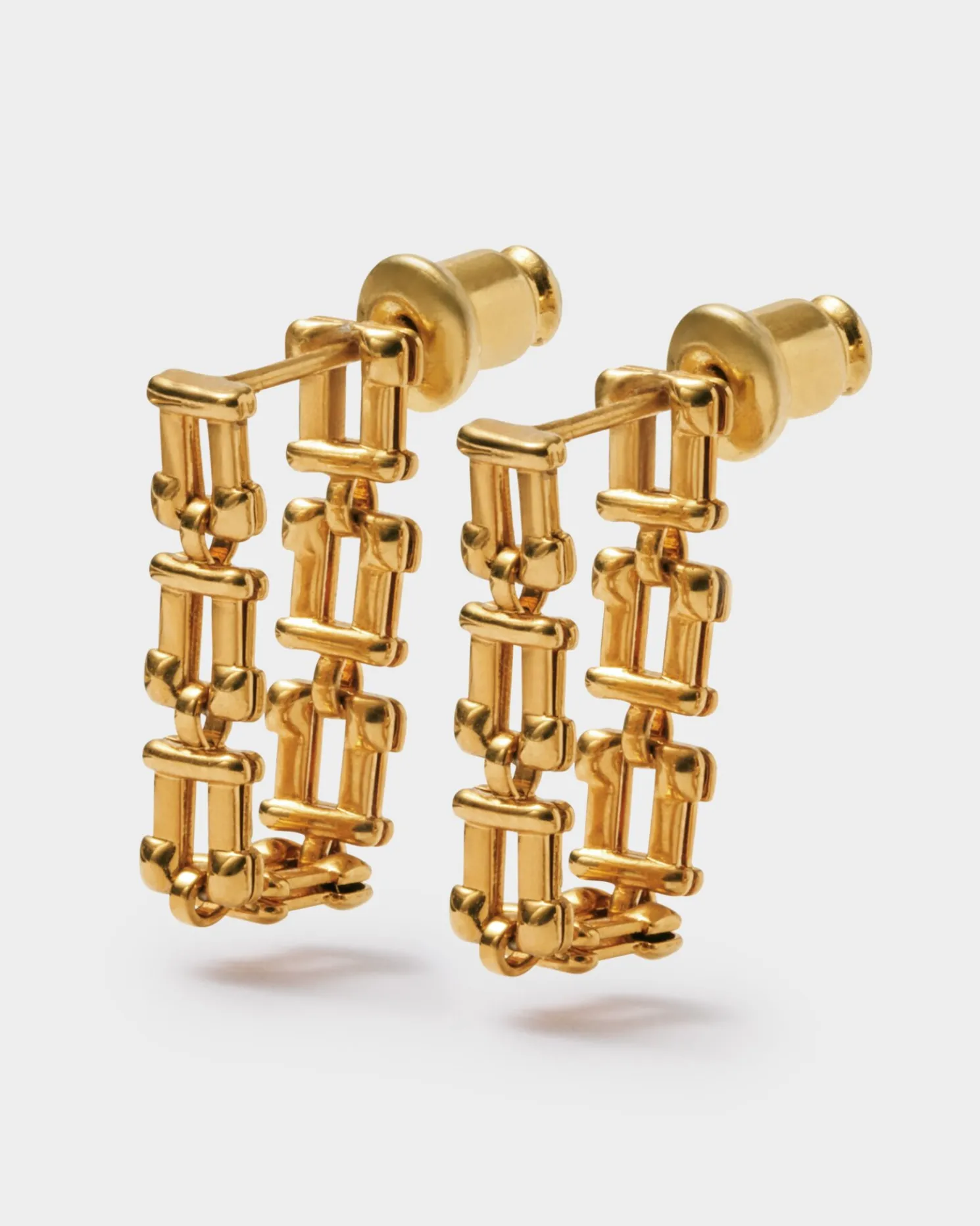 Grecian Waterproof Gold Link Multi-Wear Earrings