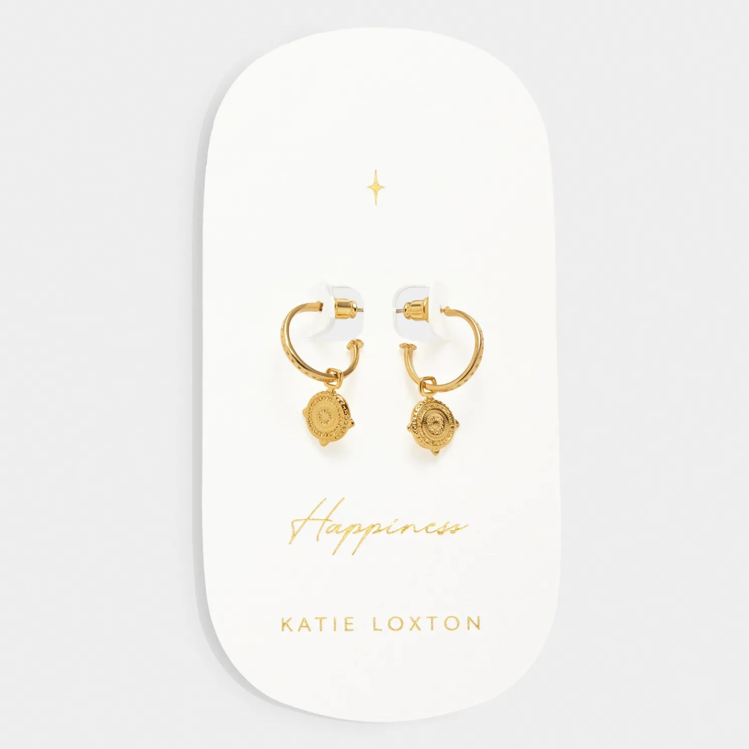 Happiness' Waterproof Gold Antique Coin Hoop Earrings