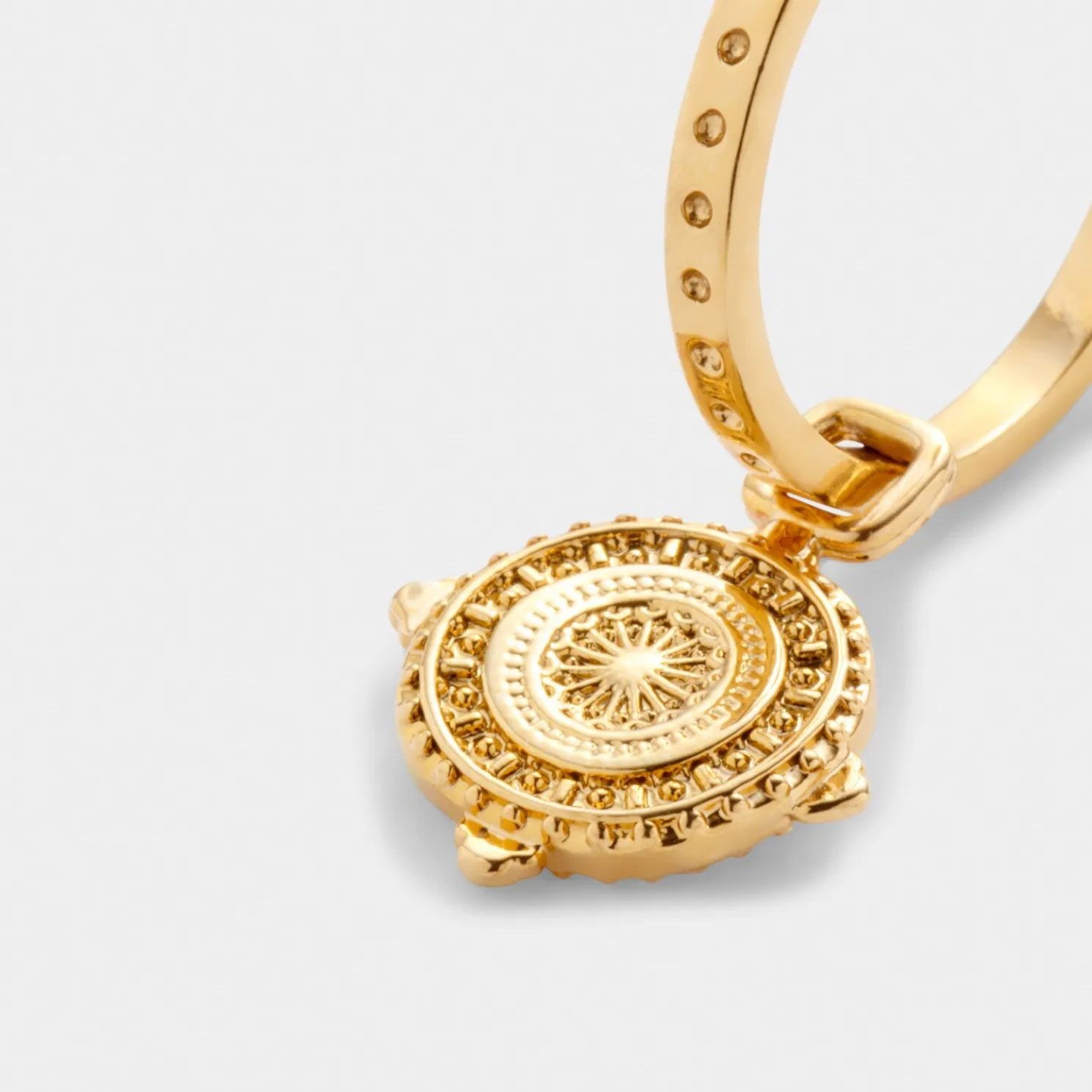 Happiness' Waterproof Gold Antique Coin Hoop Earrings