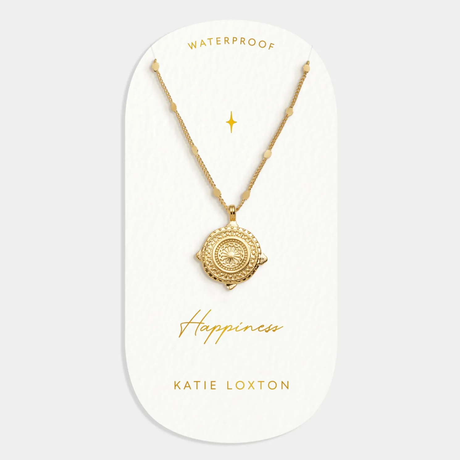 Happiness' Waterproof Gold Antique Coin Necklace