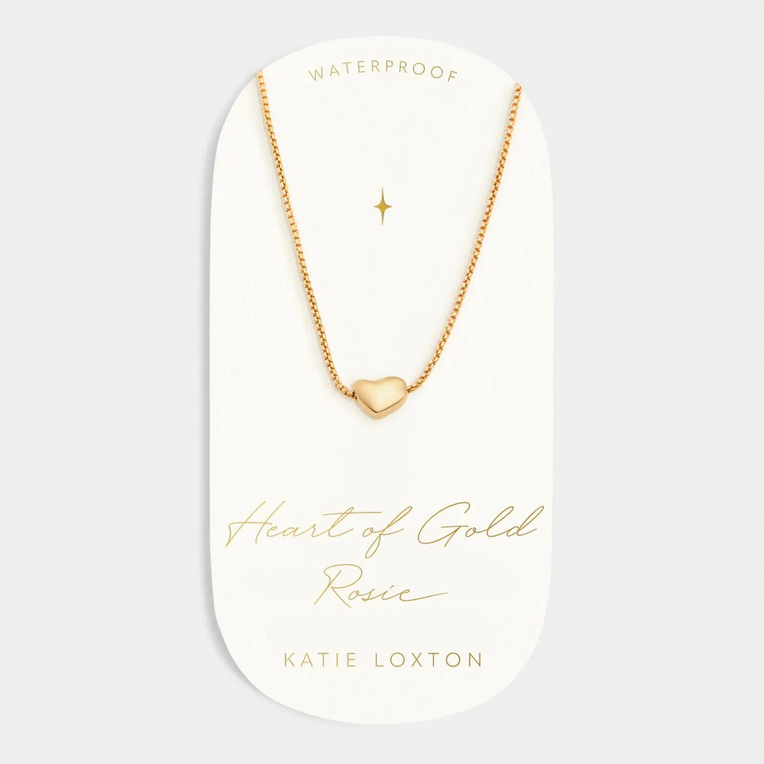 Heart Of Gold Waterproof Charm Necklace